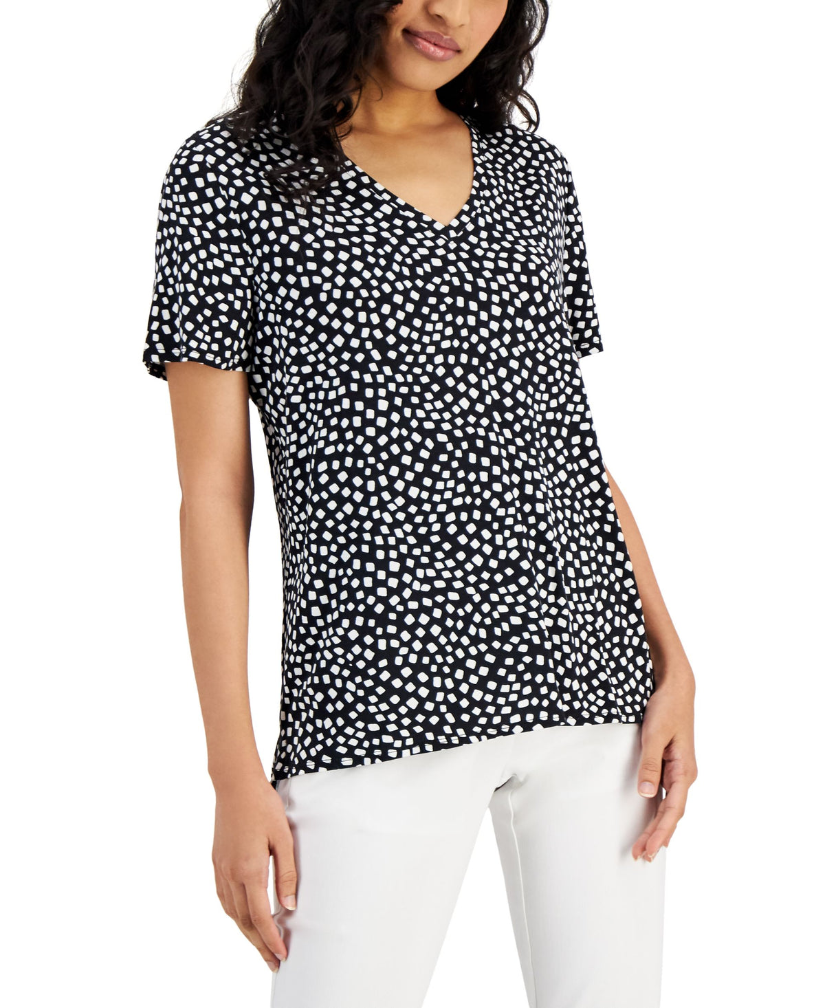 Women's Printed V-Neck T-Shirt