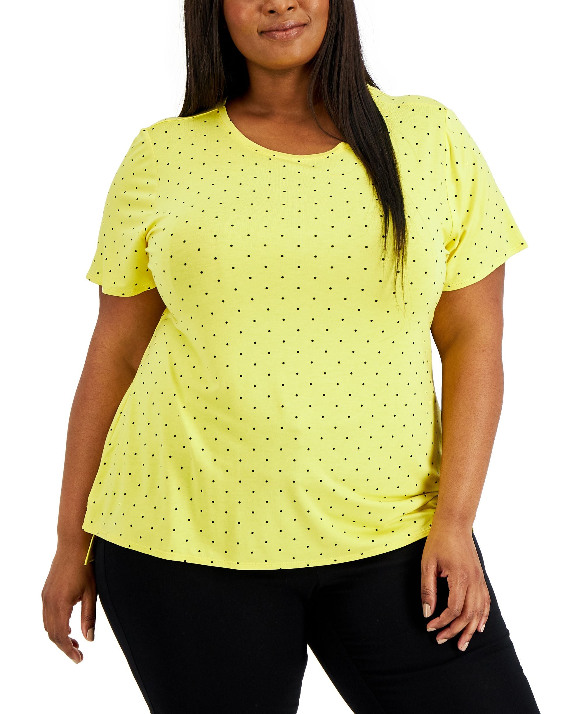 Alfani Plus Size Dot Print Top