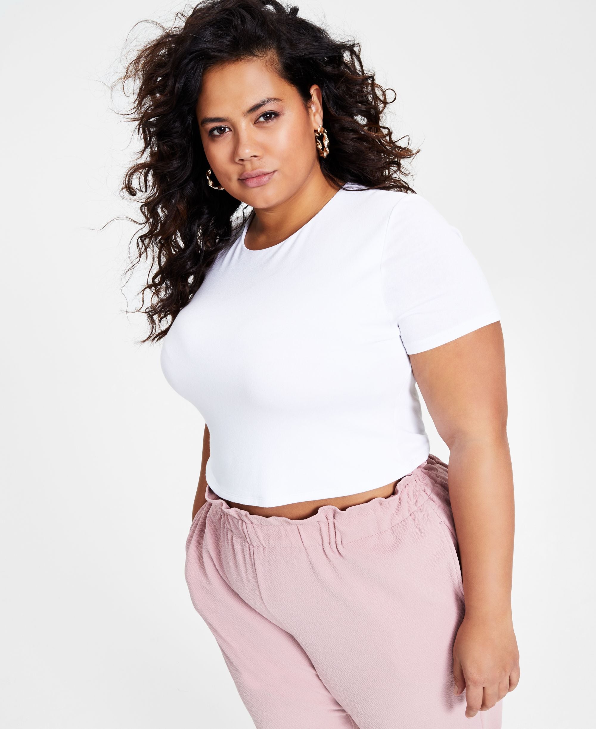 Bar III Plus Size Bodycon Crop Top