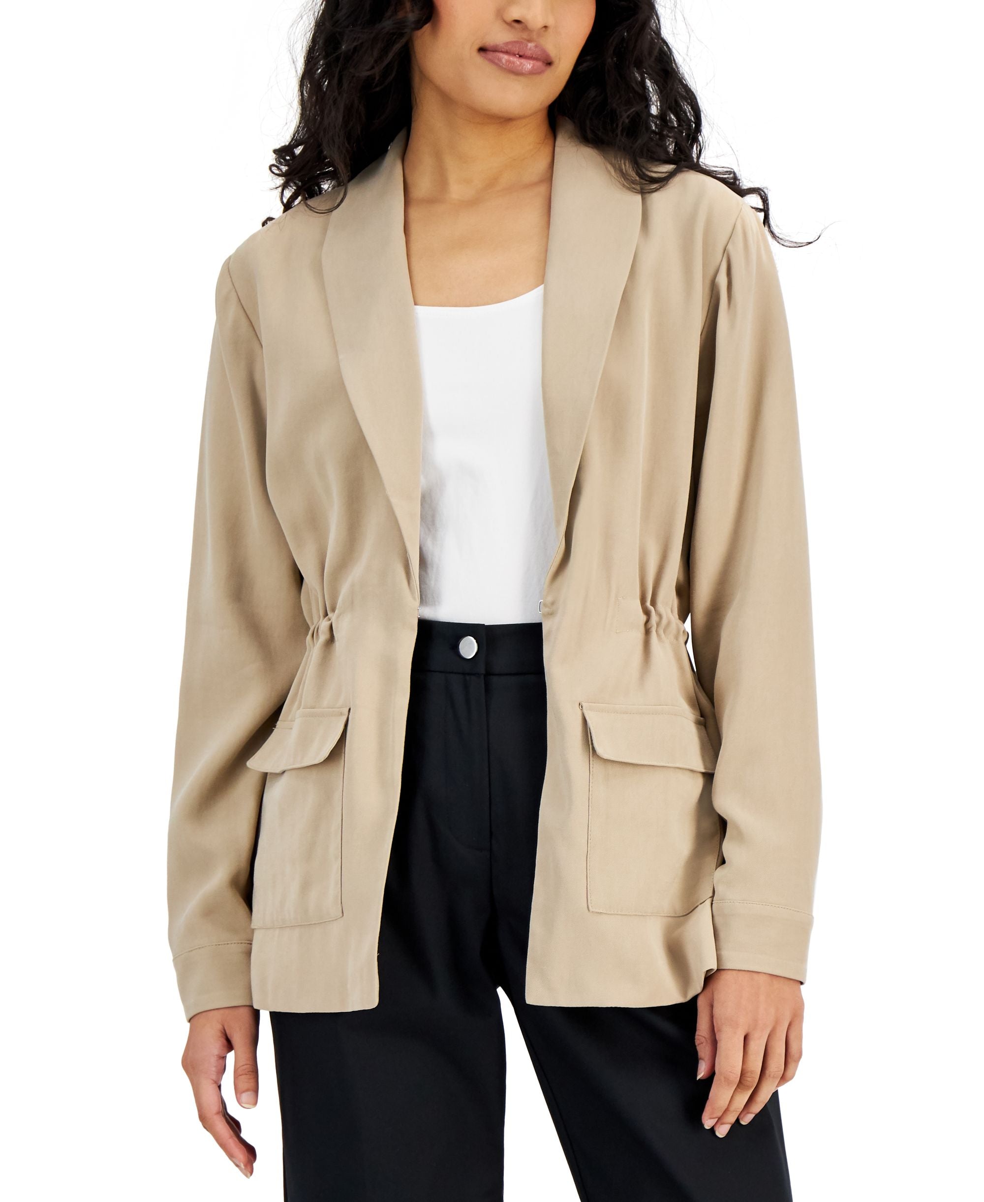 Alfani Petite Cinch Waist Jacket