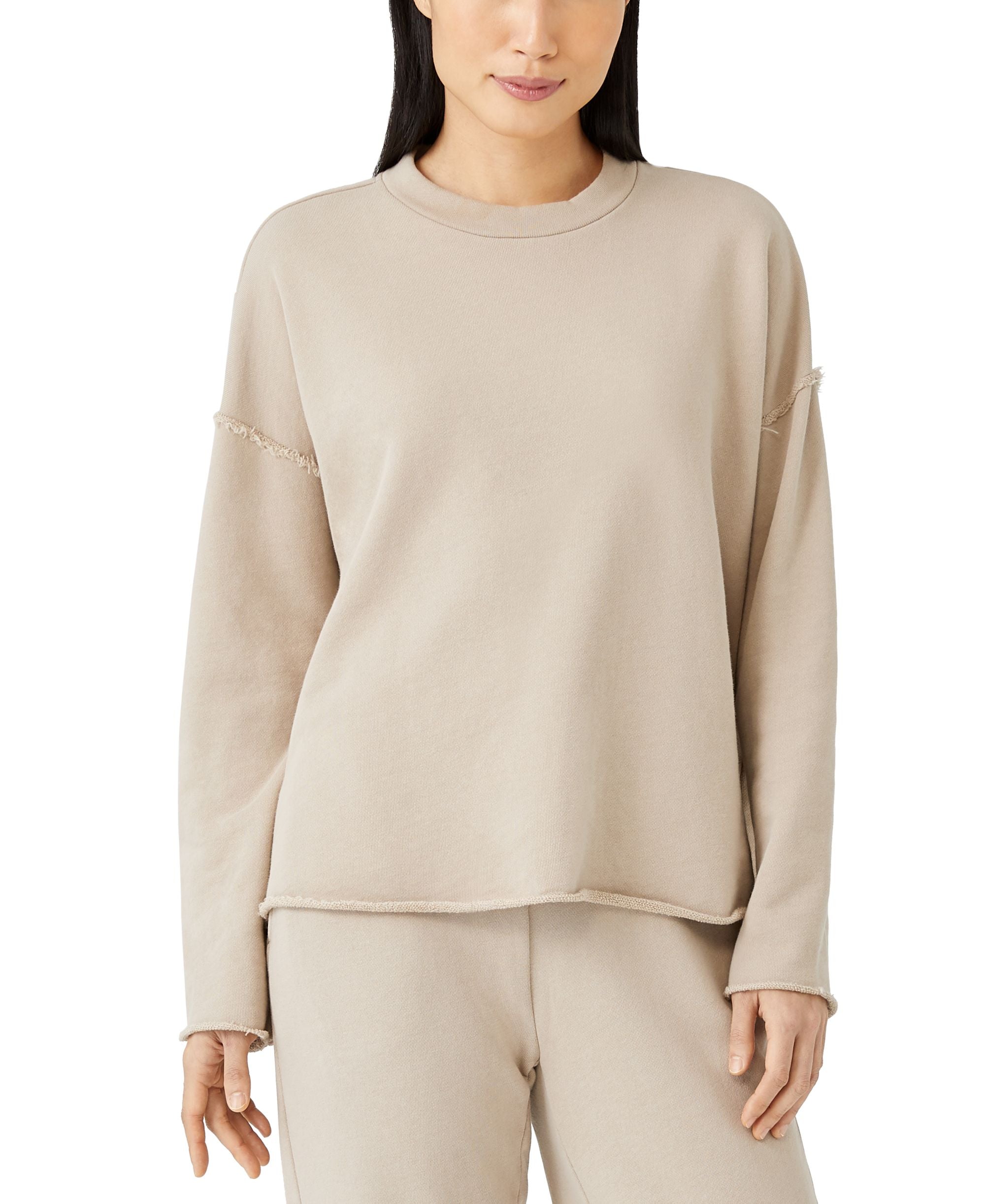 Eileen Fisher Organic Cotton High Crewneck Box Top