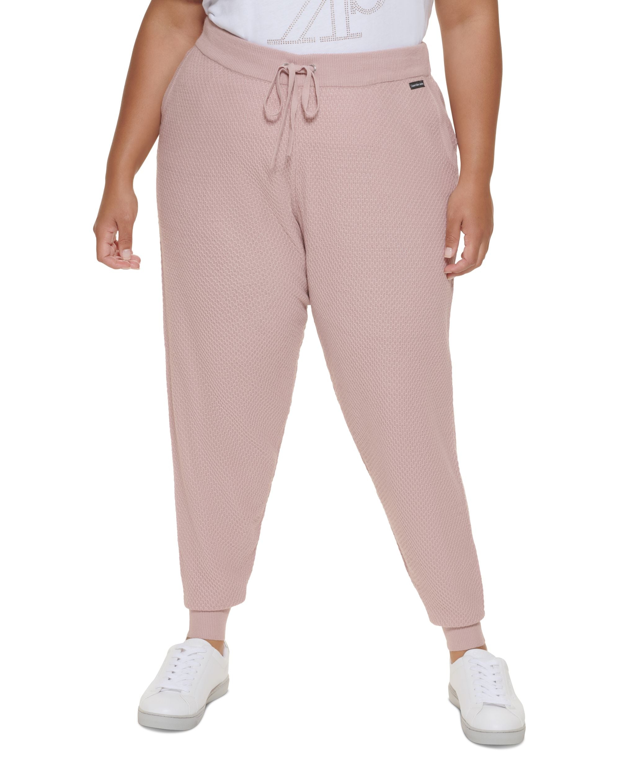 Calvin Klein Jeans Trendy Plus Size Honeycomb Jogger Pants