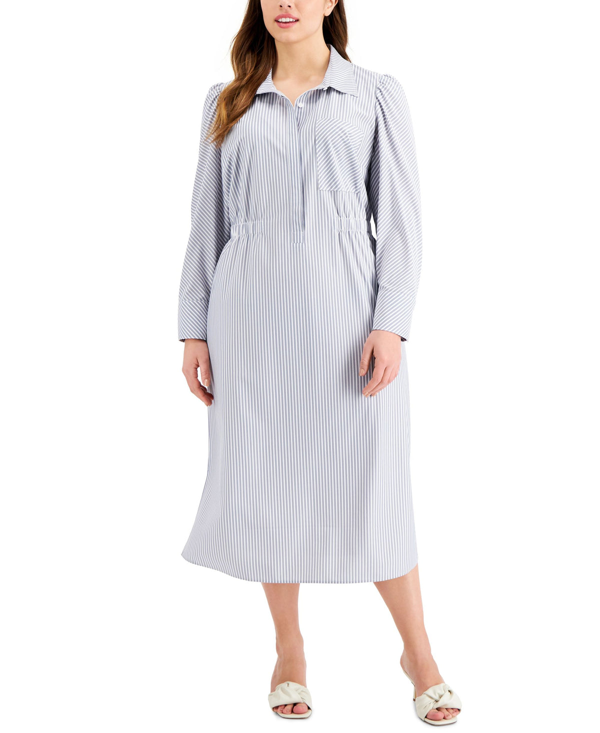 Alfani Plus Size Striped Shirtdress