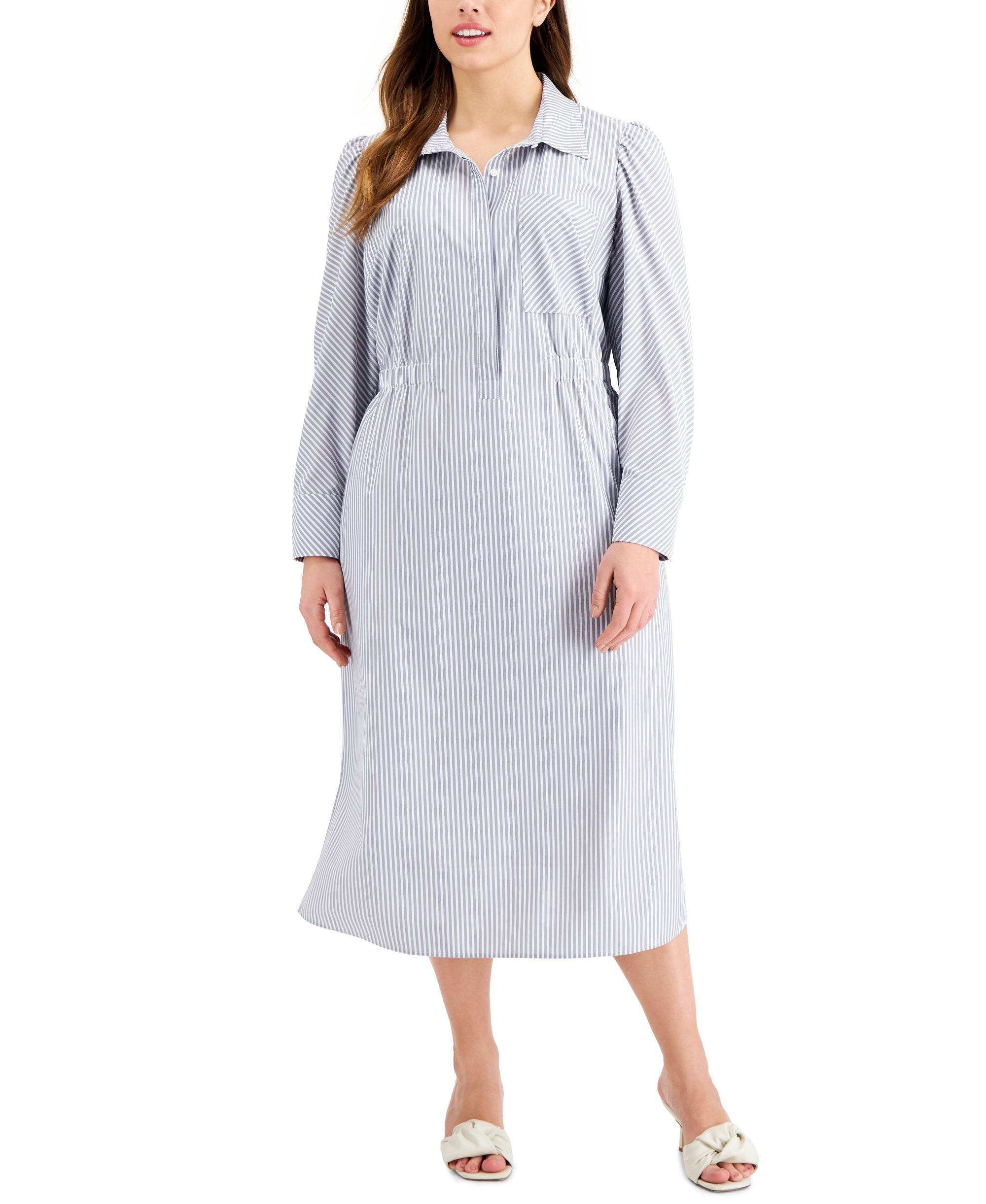 Alfani Plus Size Striped Shirtdress