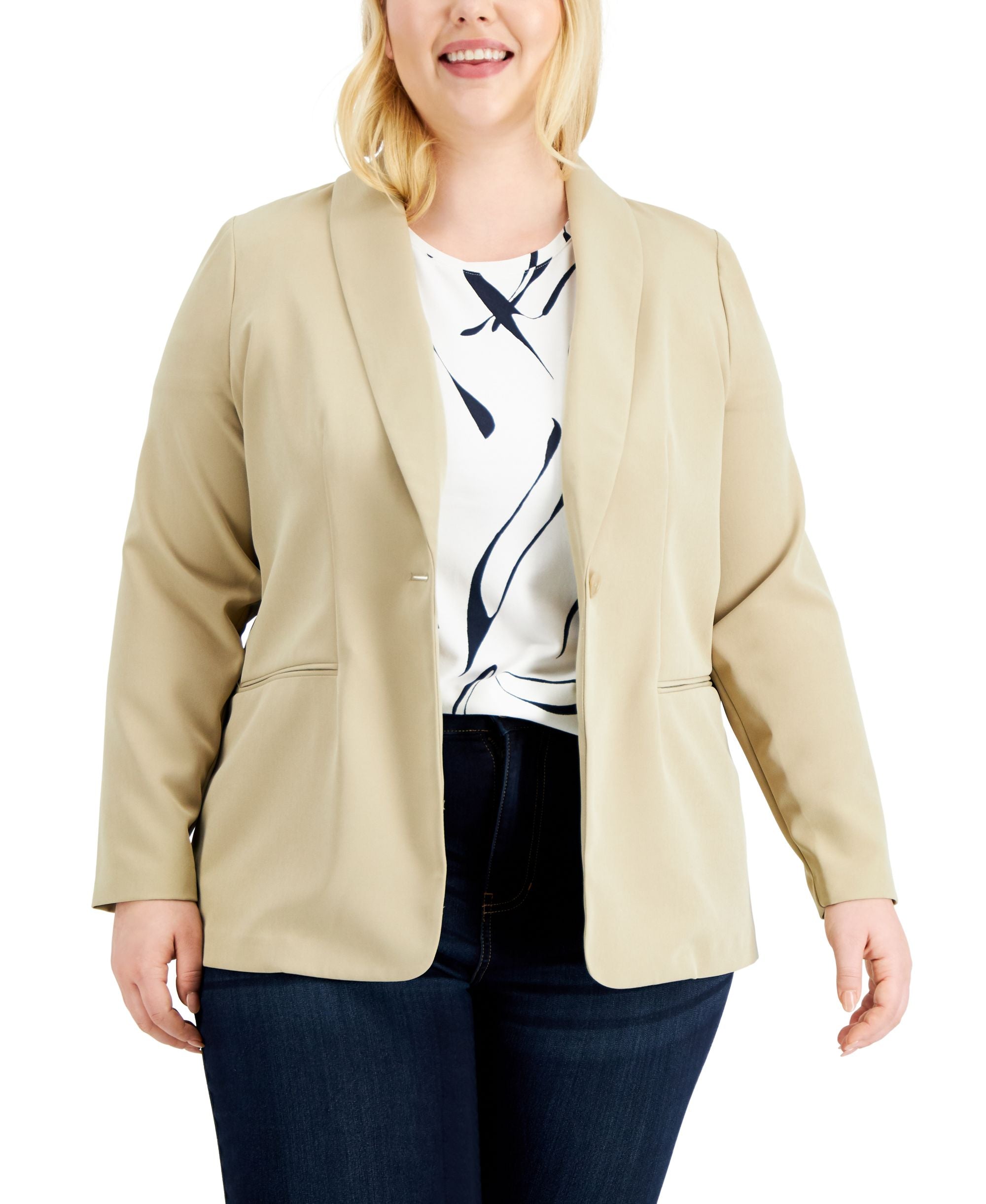 Alfani Plus Size Shawl Collar Blazer