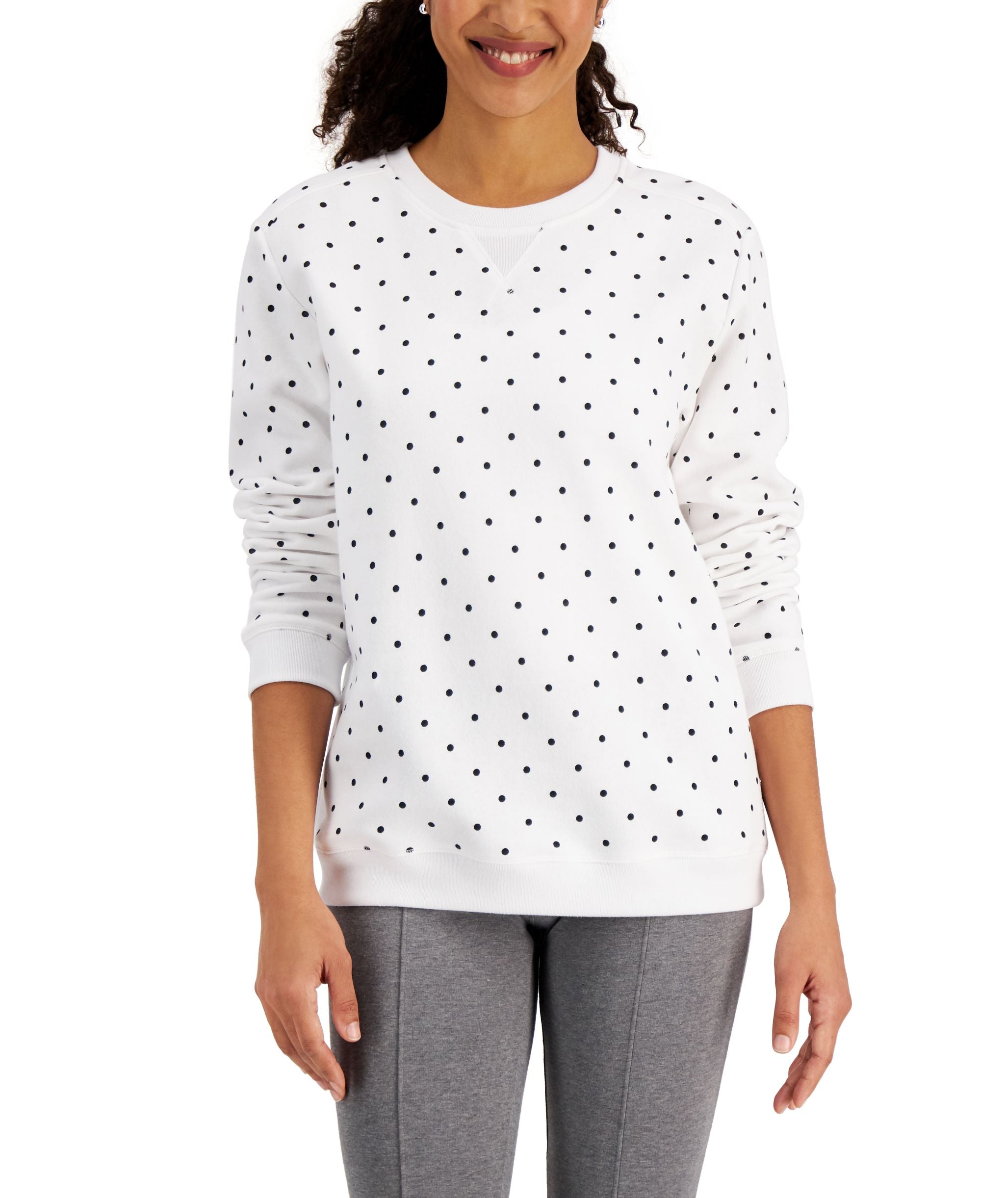 Karen Scott Simple Dot Sweatshirt