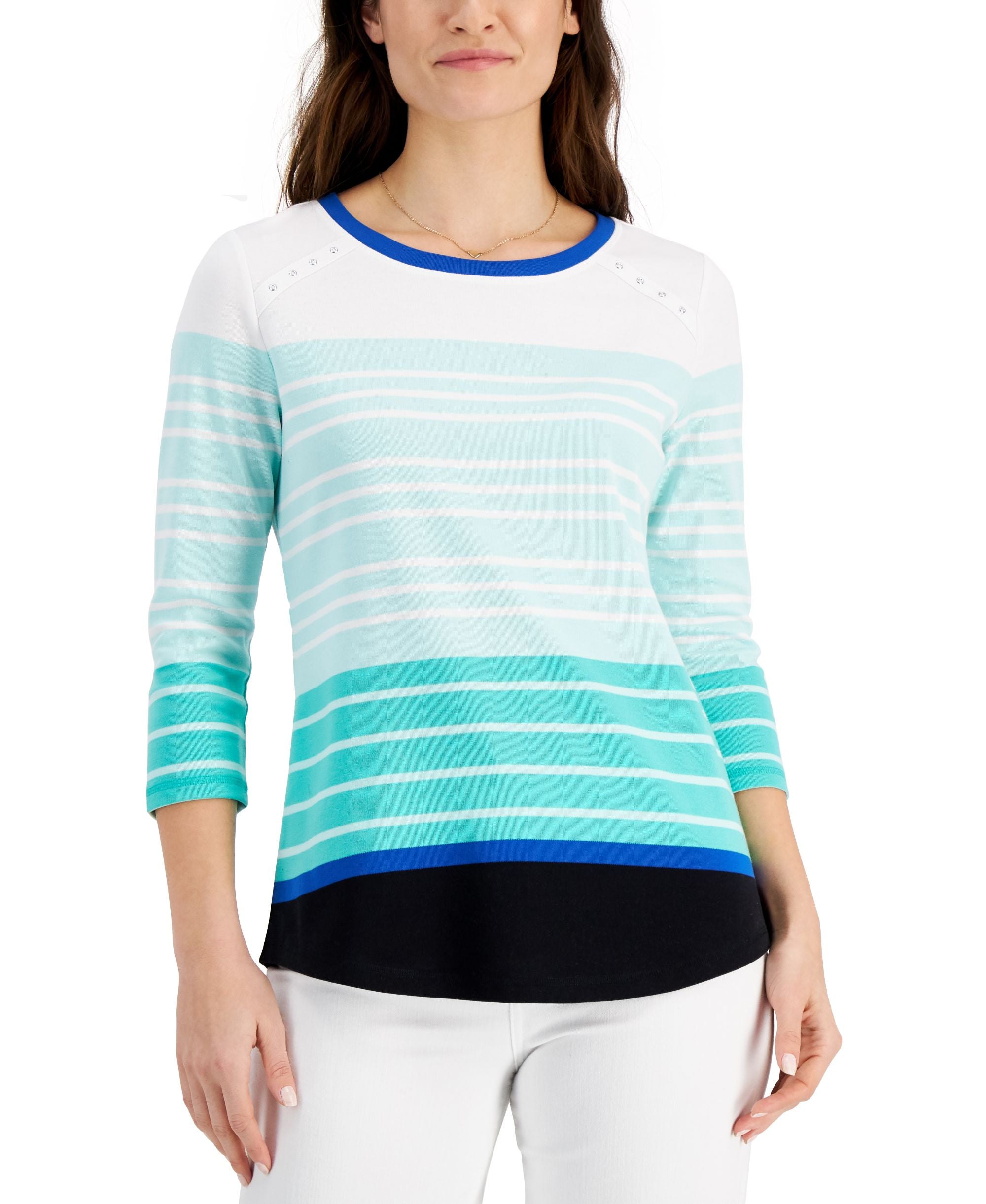 Karen Scott Becca Striped Top