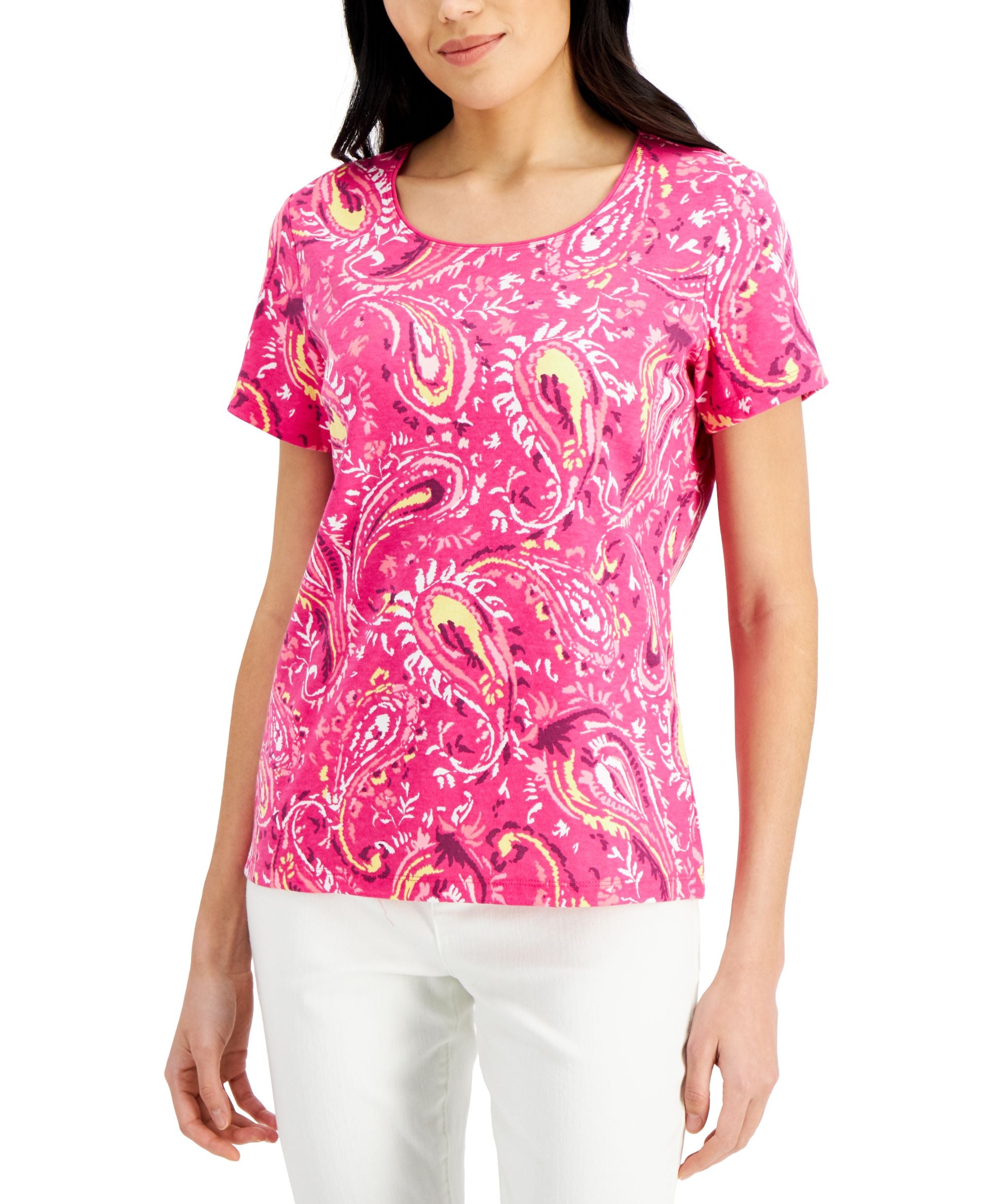 Karen Scott Jane Paisley Print Top