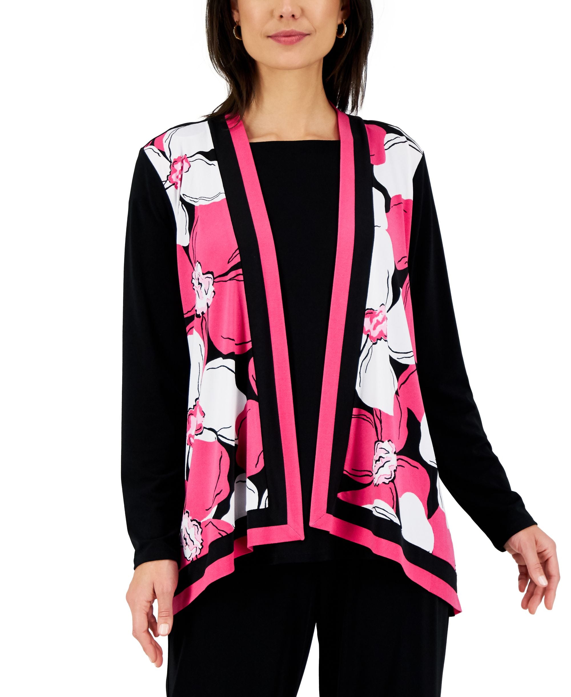 JM Collection Petite Printed Cardigan
