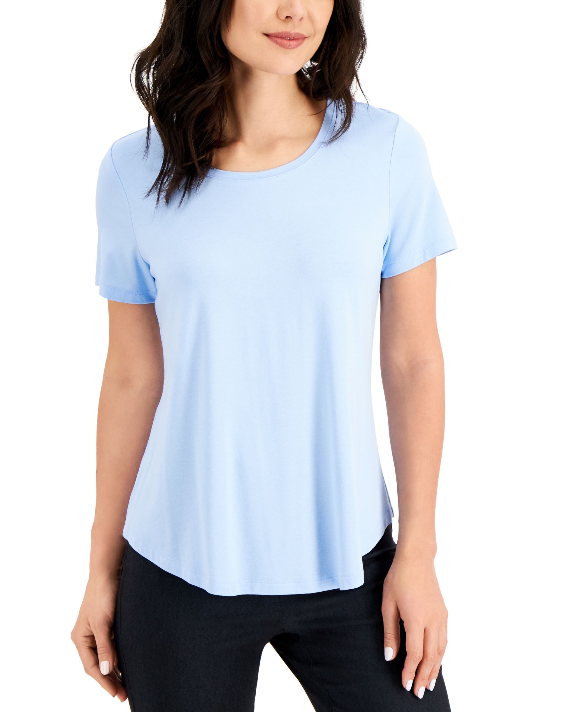 JM Collection Petite Scoop Neck T-Shirt