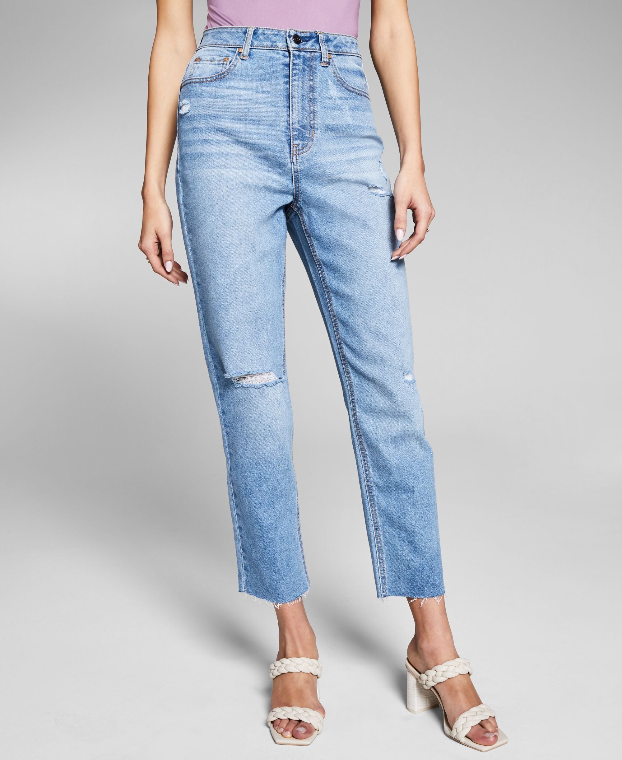 Now This Womens Ripped Mom Jeans