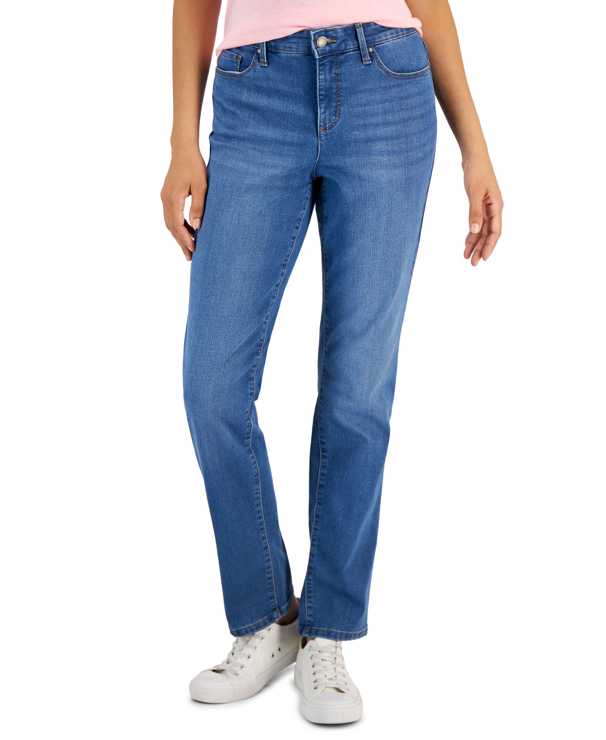Charter Club Petite Lexington Tummy Control Straight Leg Jeans