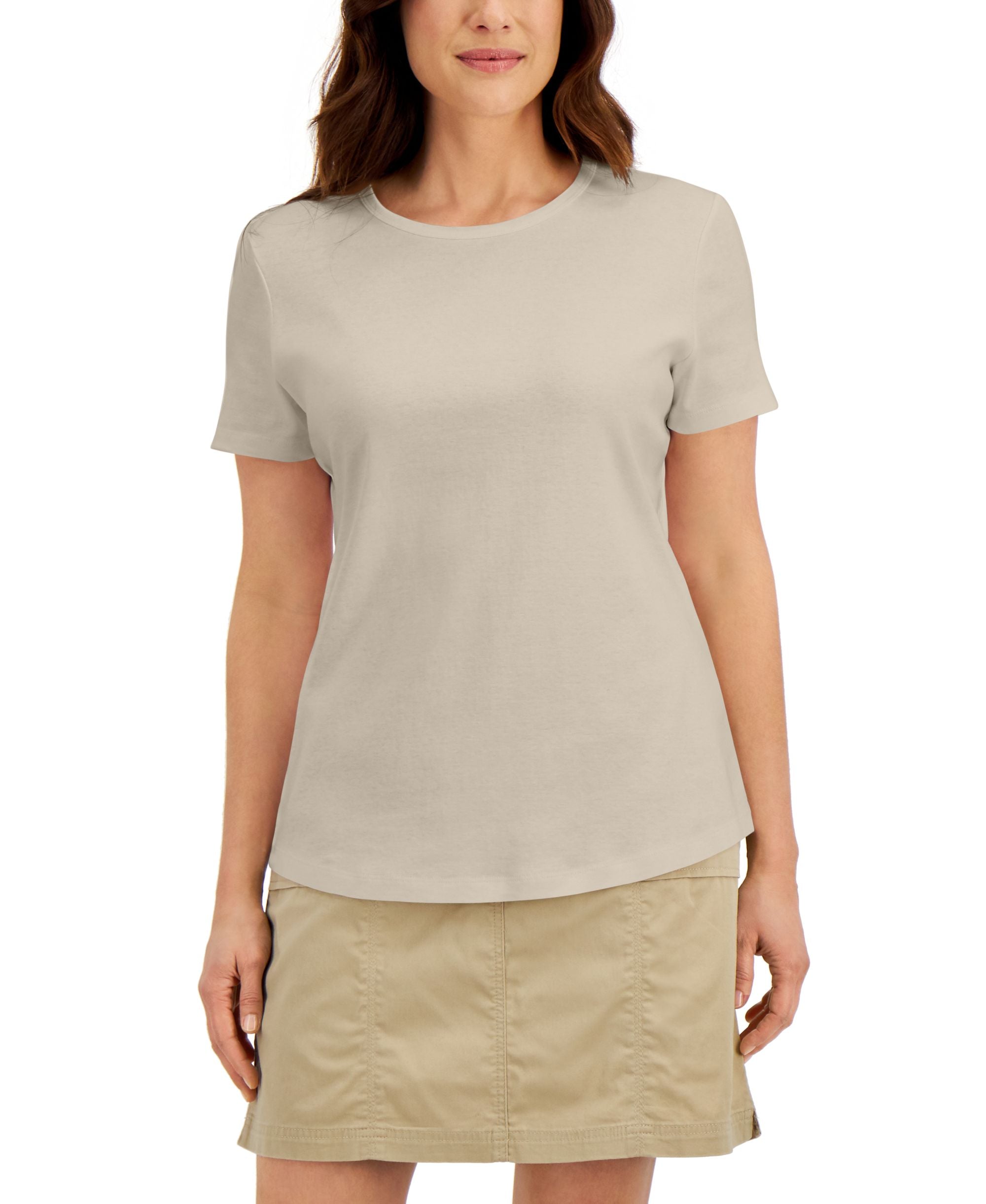 Karen Scott Petite Solid Crewneck Top