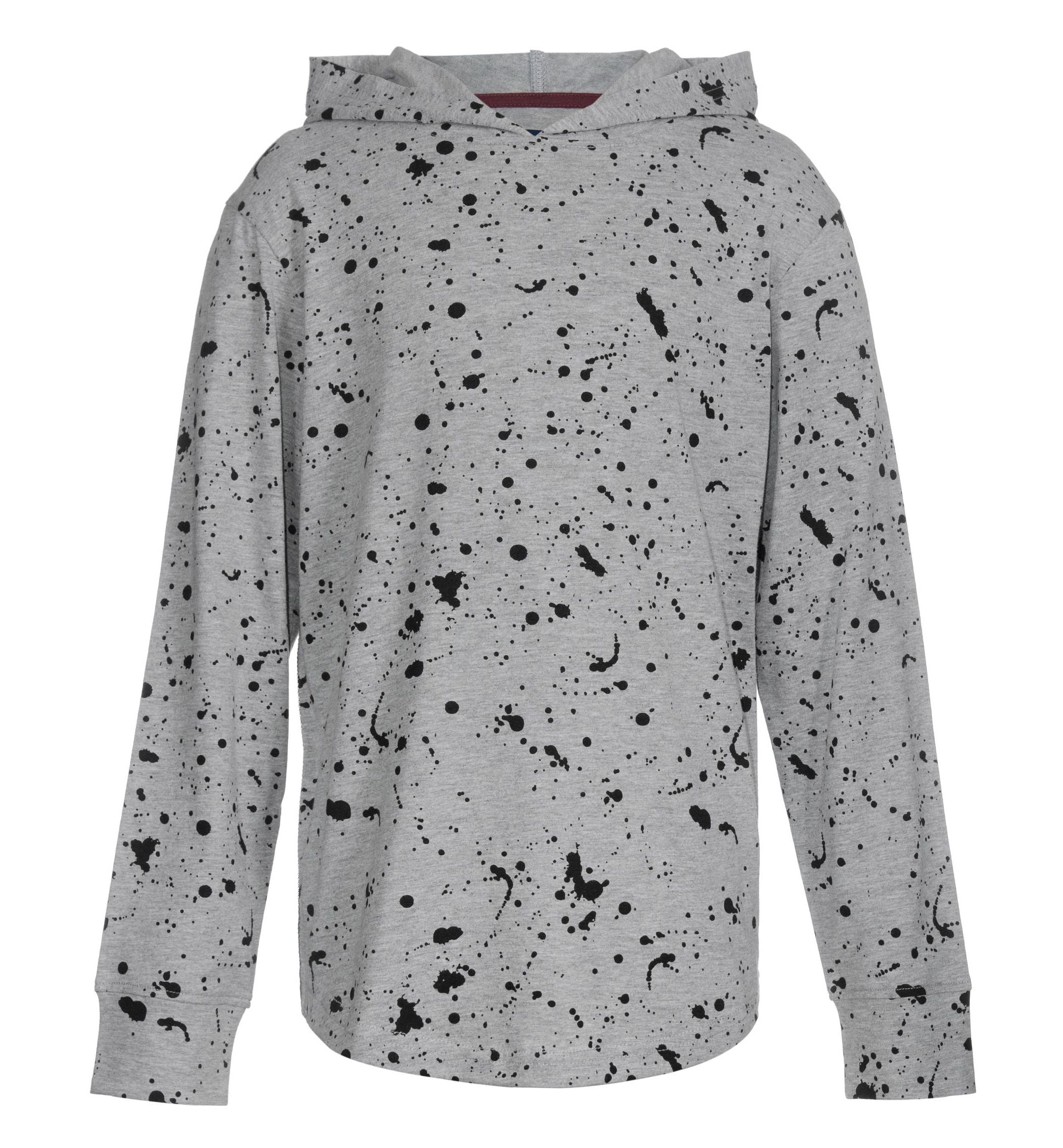 Big Boys Tuscan Splatter Print Long Sleeve Jersey Knit Hoodie