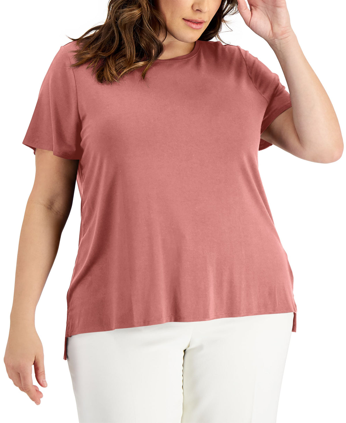 Alfani Plus Size Solid T-Shirt