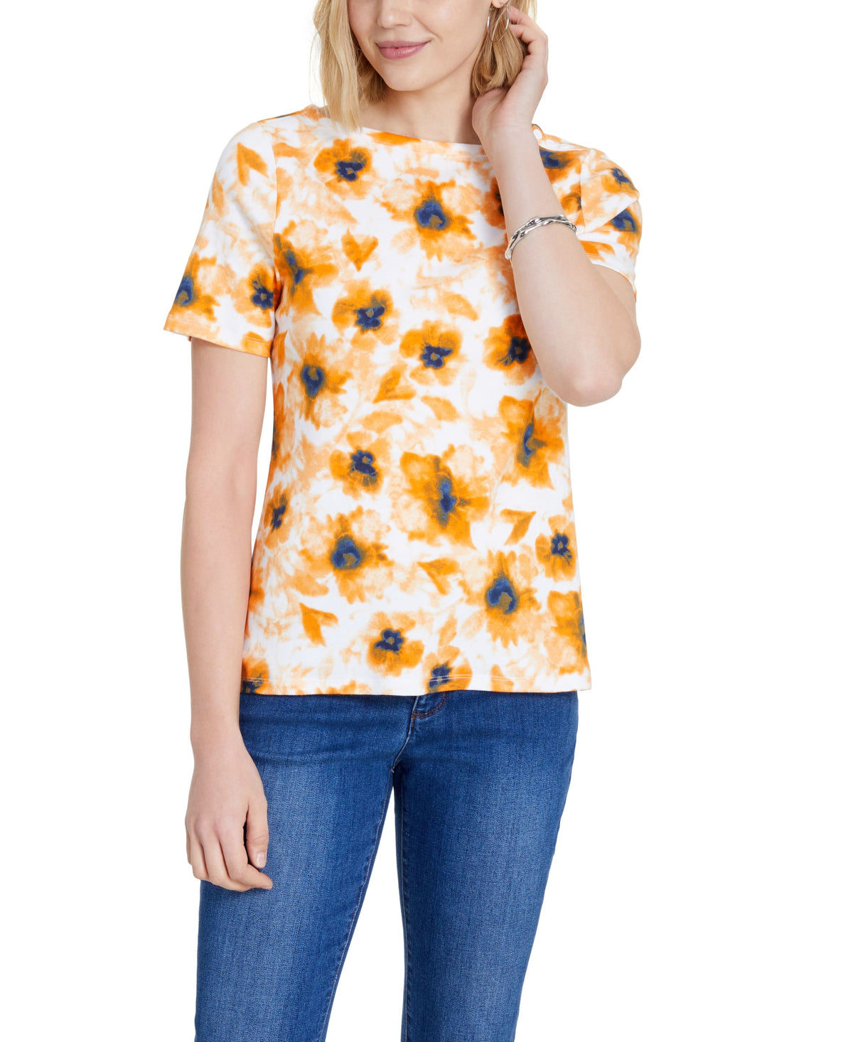 Charter Club Cotton Floral Print Top