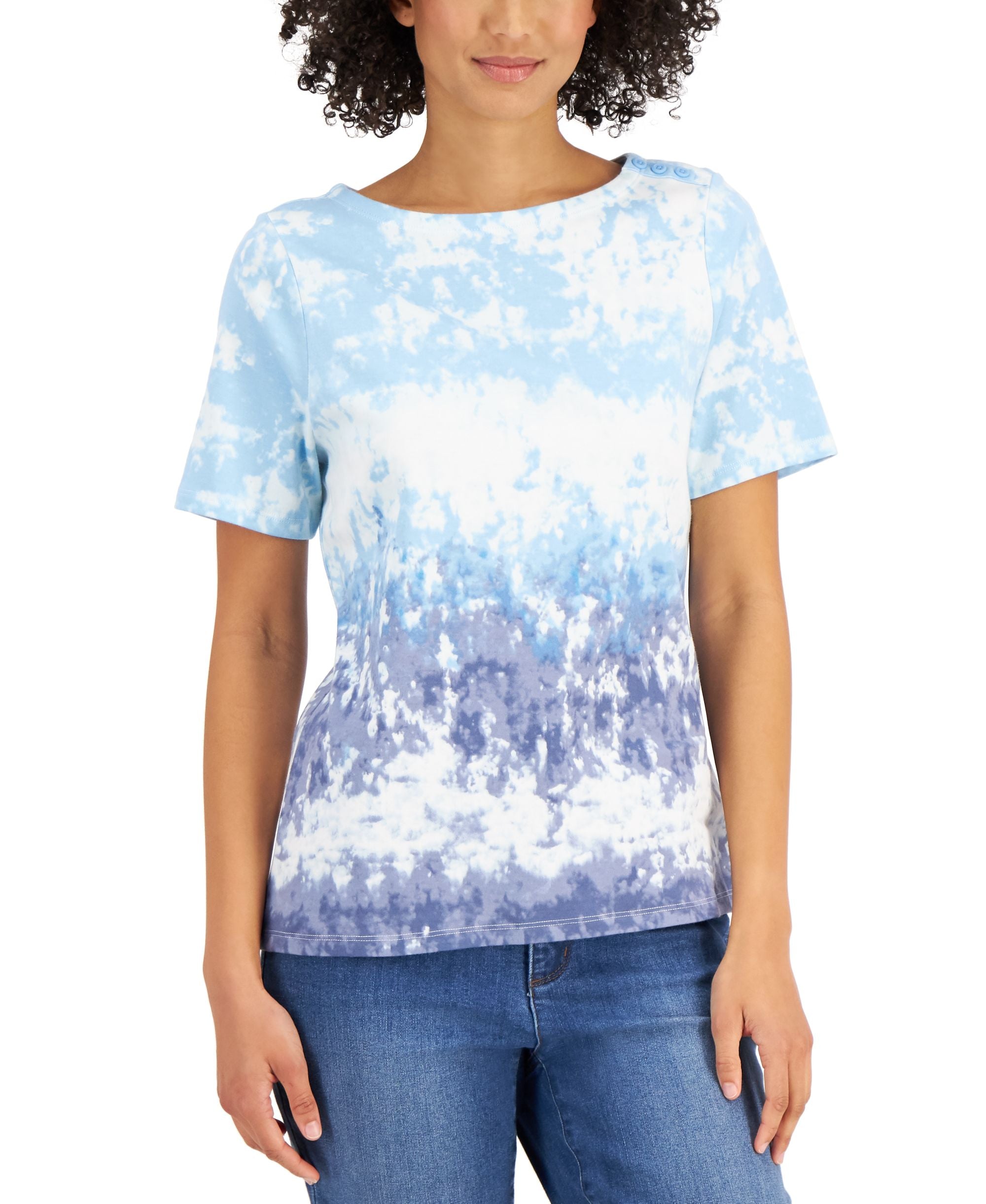 Charter Club Cotton Tie Dyed Top