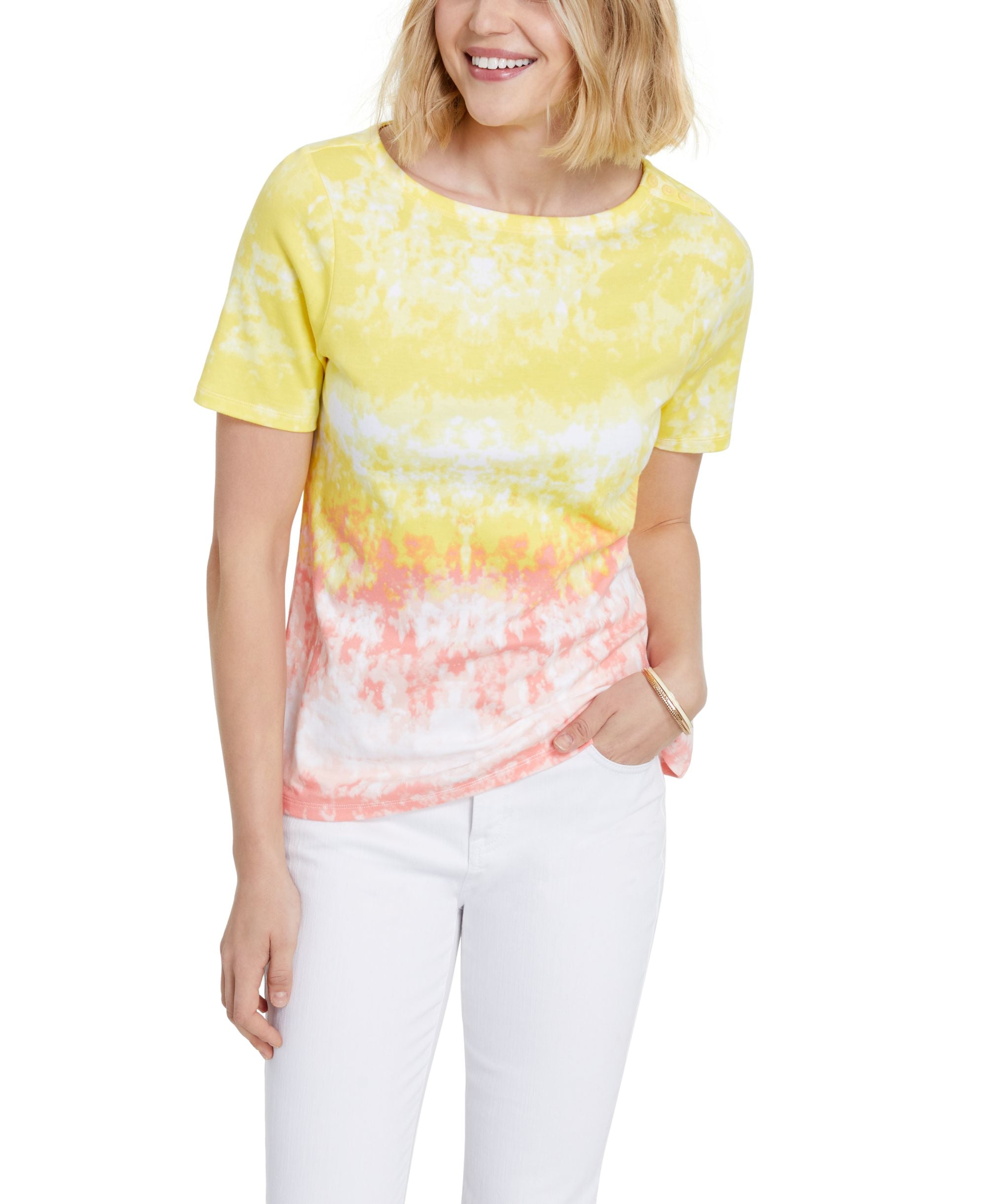 Charter Club Cotton Tie Dyed Top