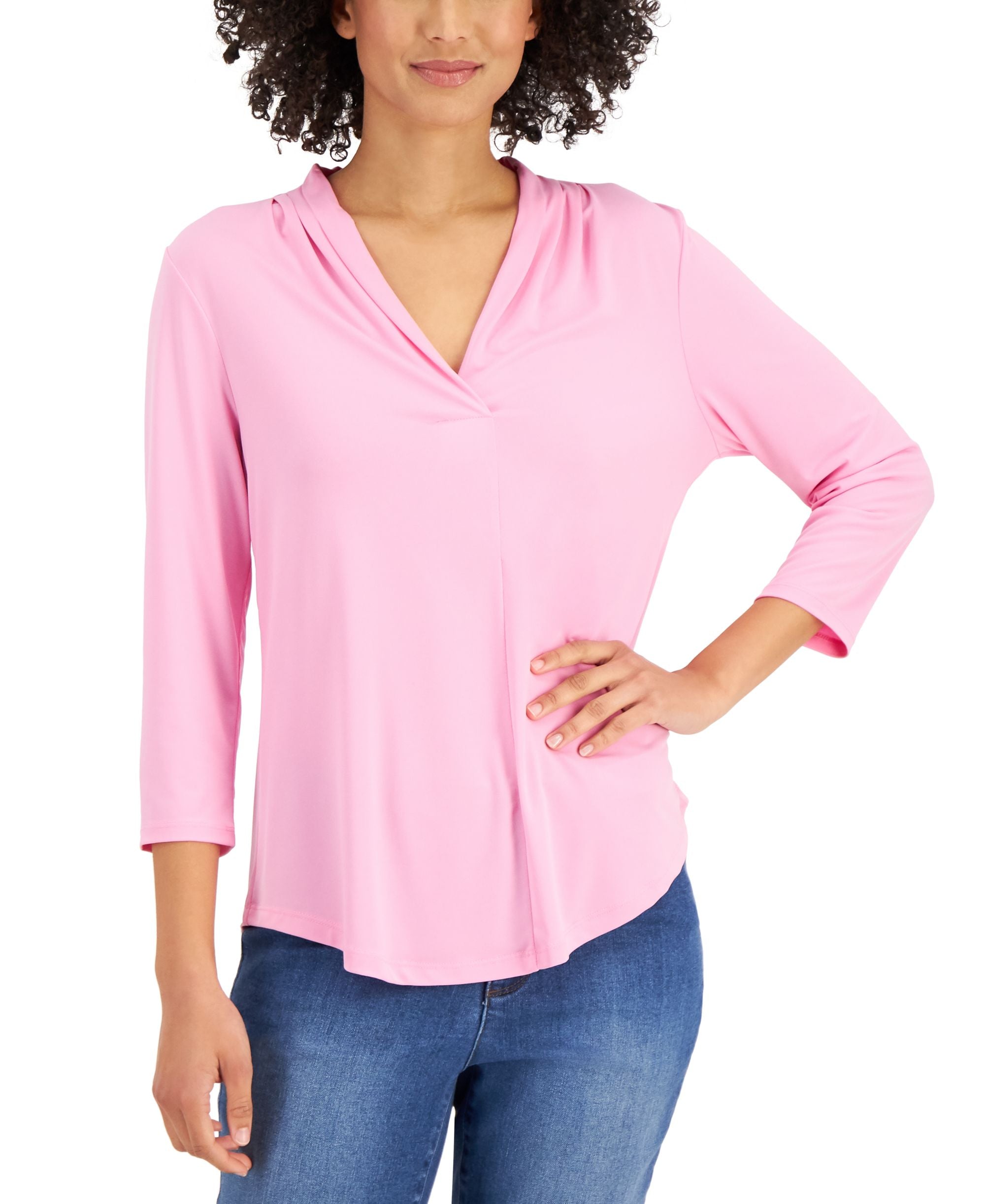 Charter Club Petite 3/4 Sleeve Top