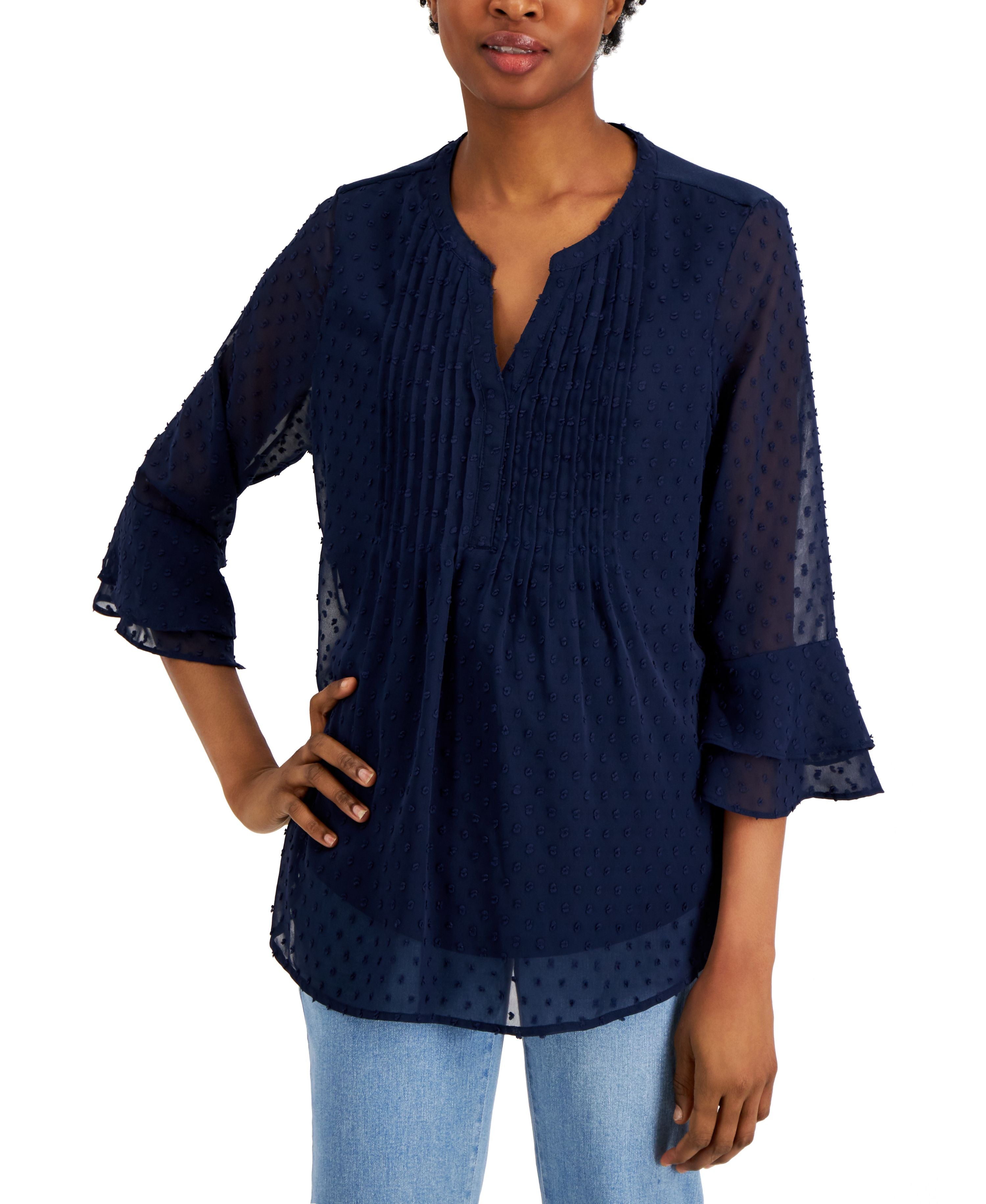 Women's Textured Pintuck Top, Regular & Petite