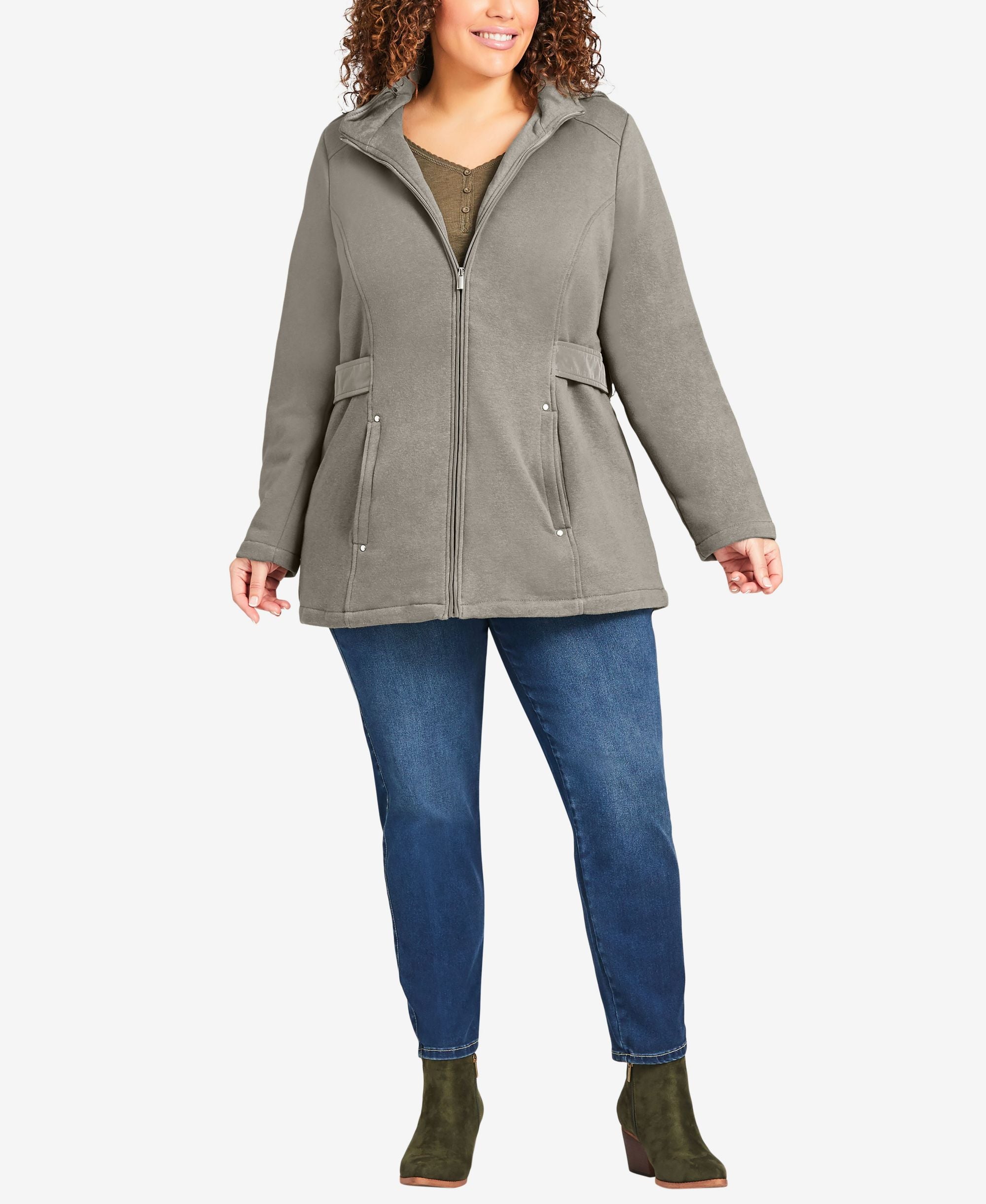 Plus Size Fleece Parka