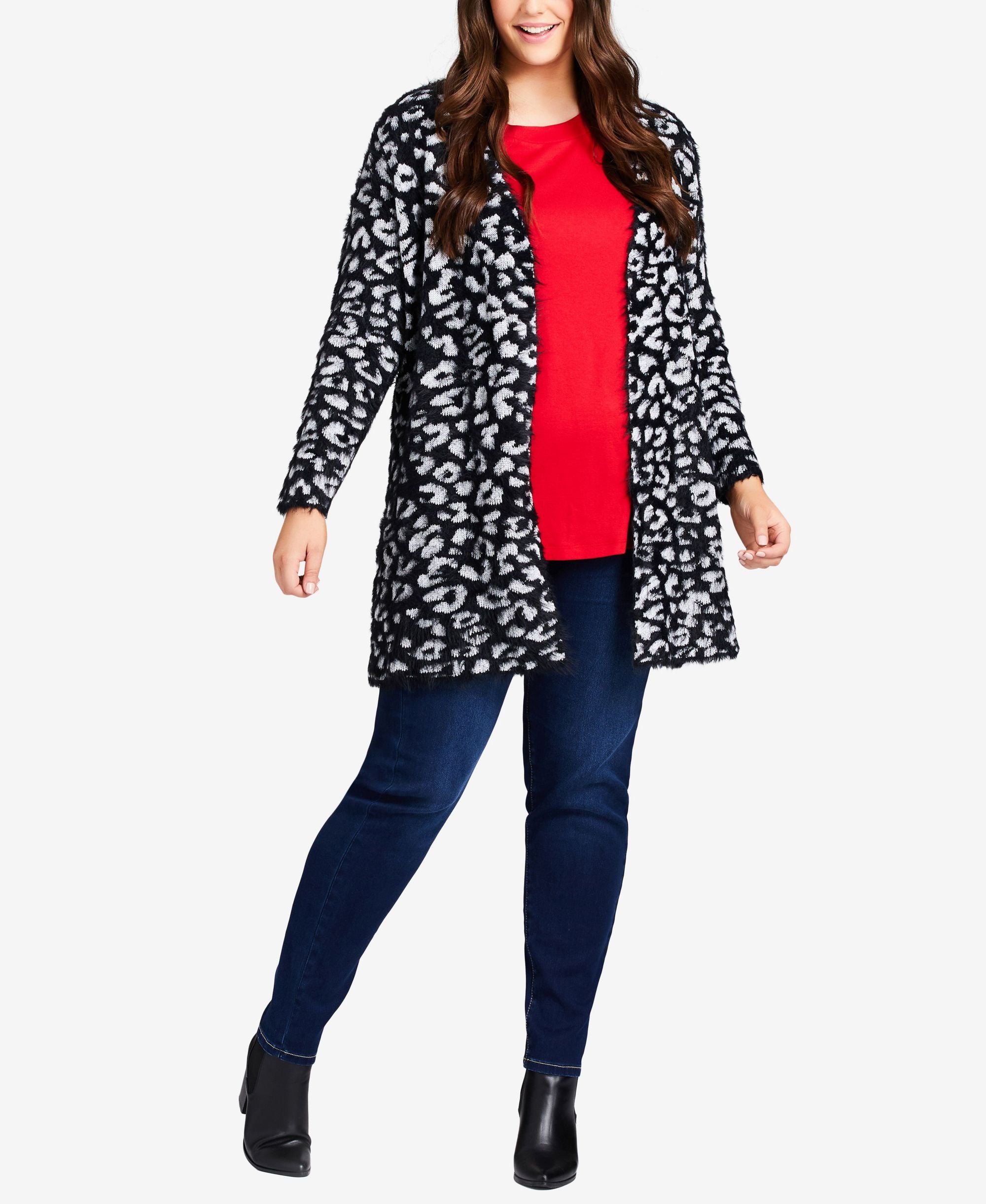 Plus Size Emeline Animal Print Coatigan