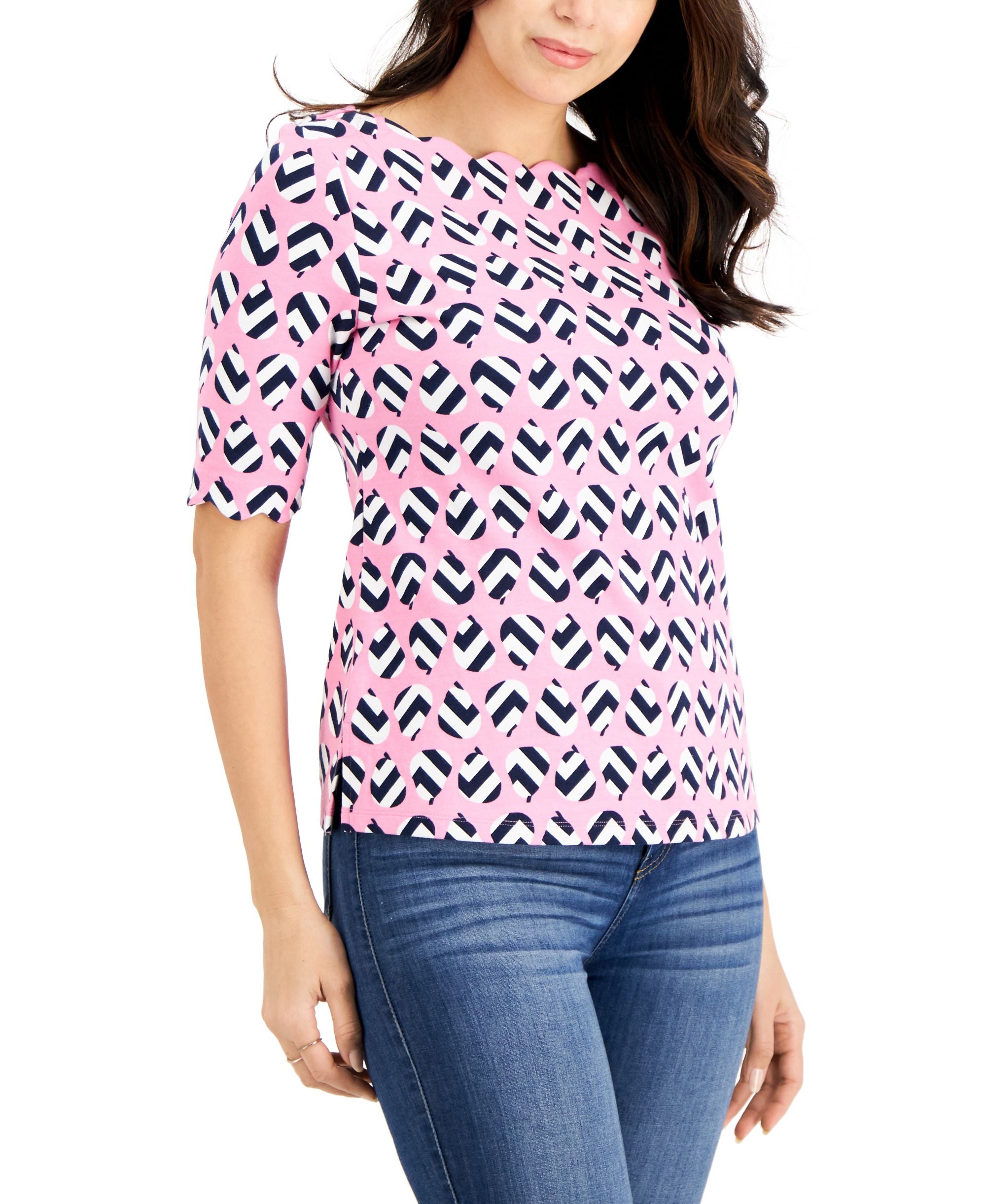 Charter Club Preppy Pears Chevron Top