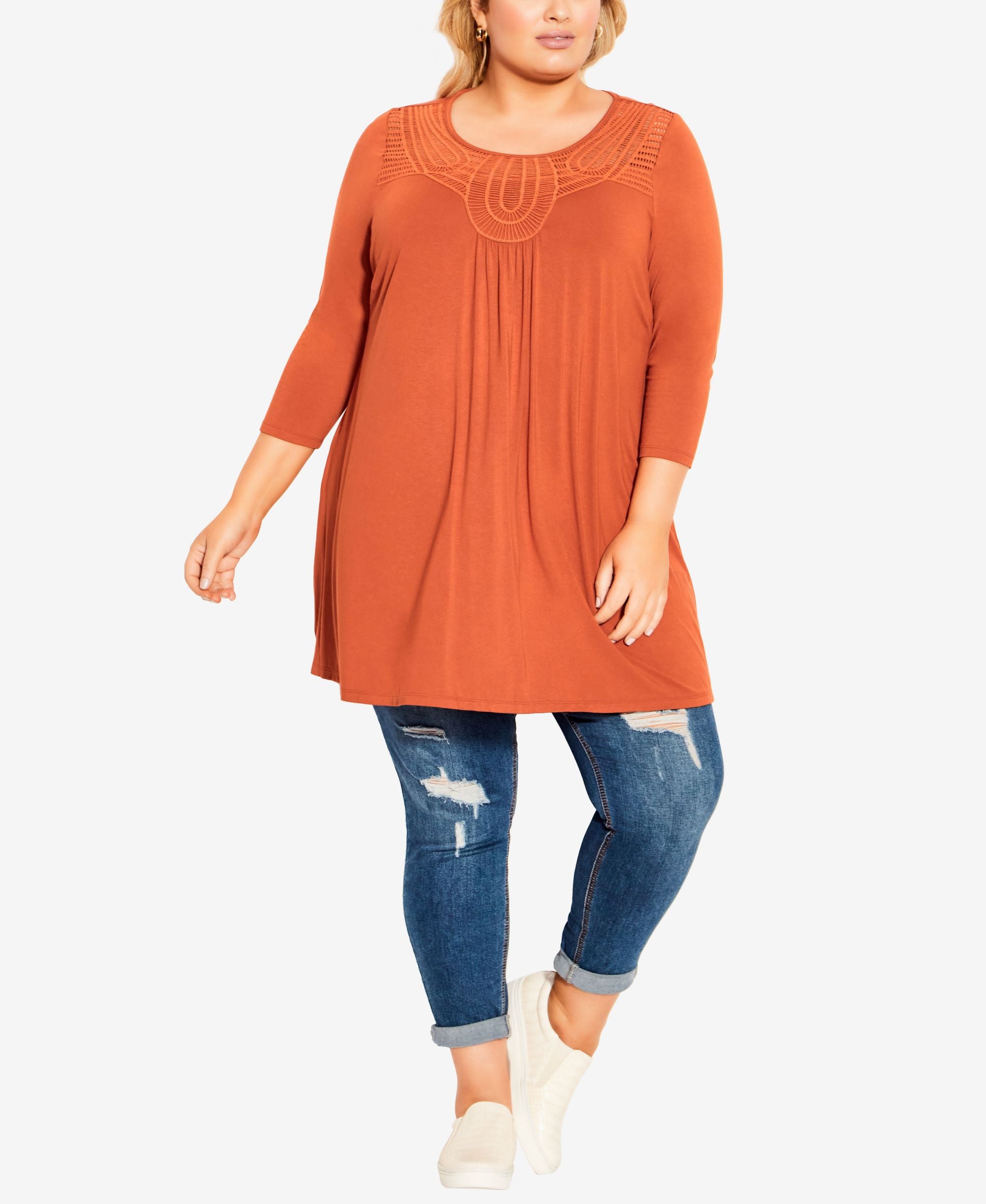 Plus Size Jordan Plain Tunic Top