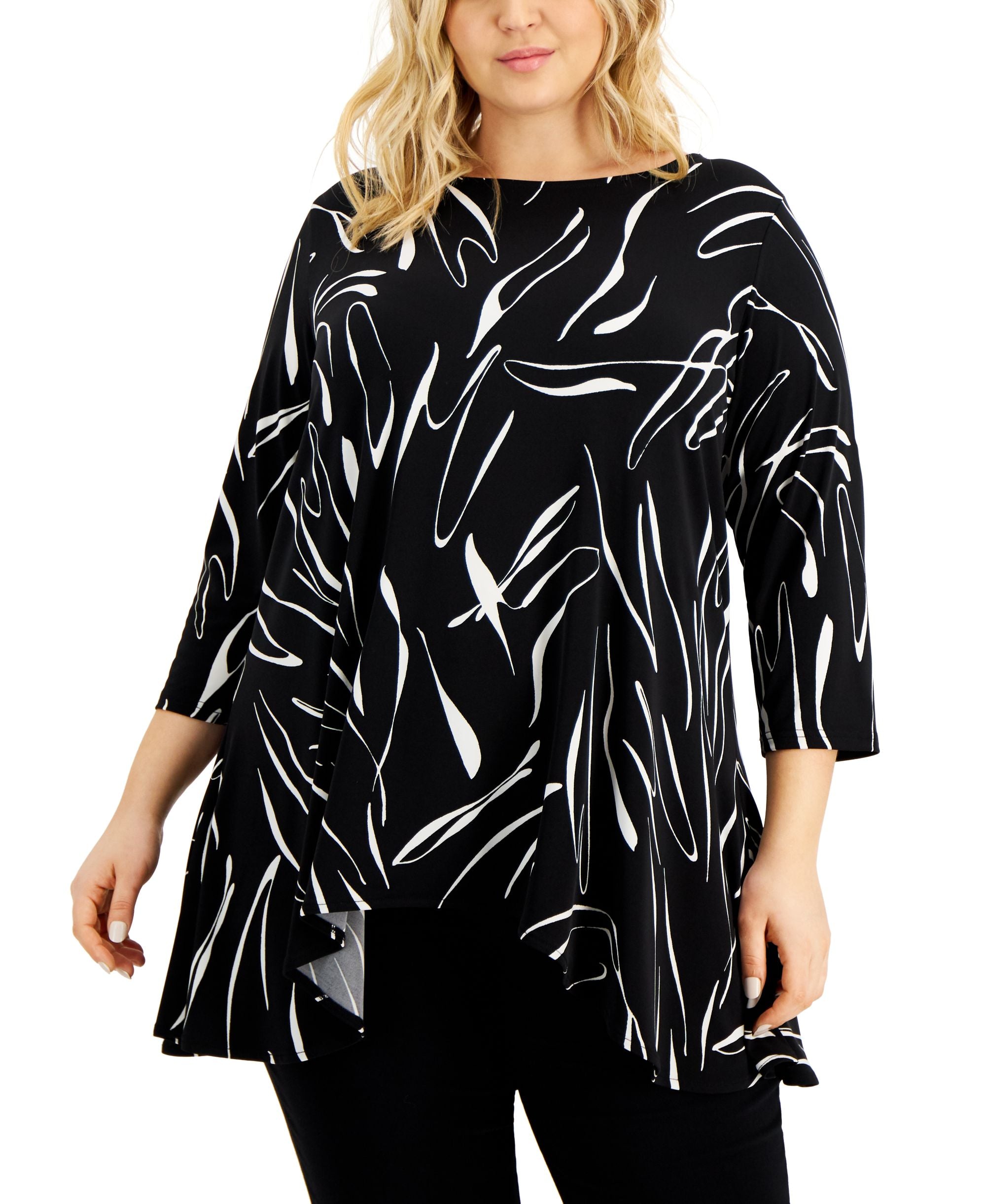 Alfani Plus Size Printed Tunic Top