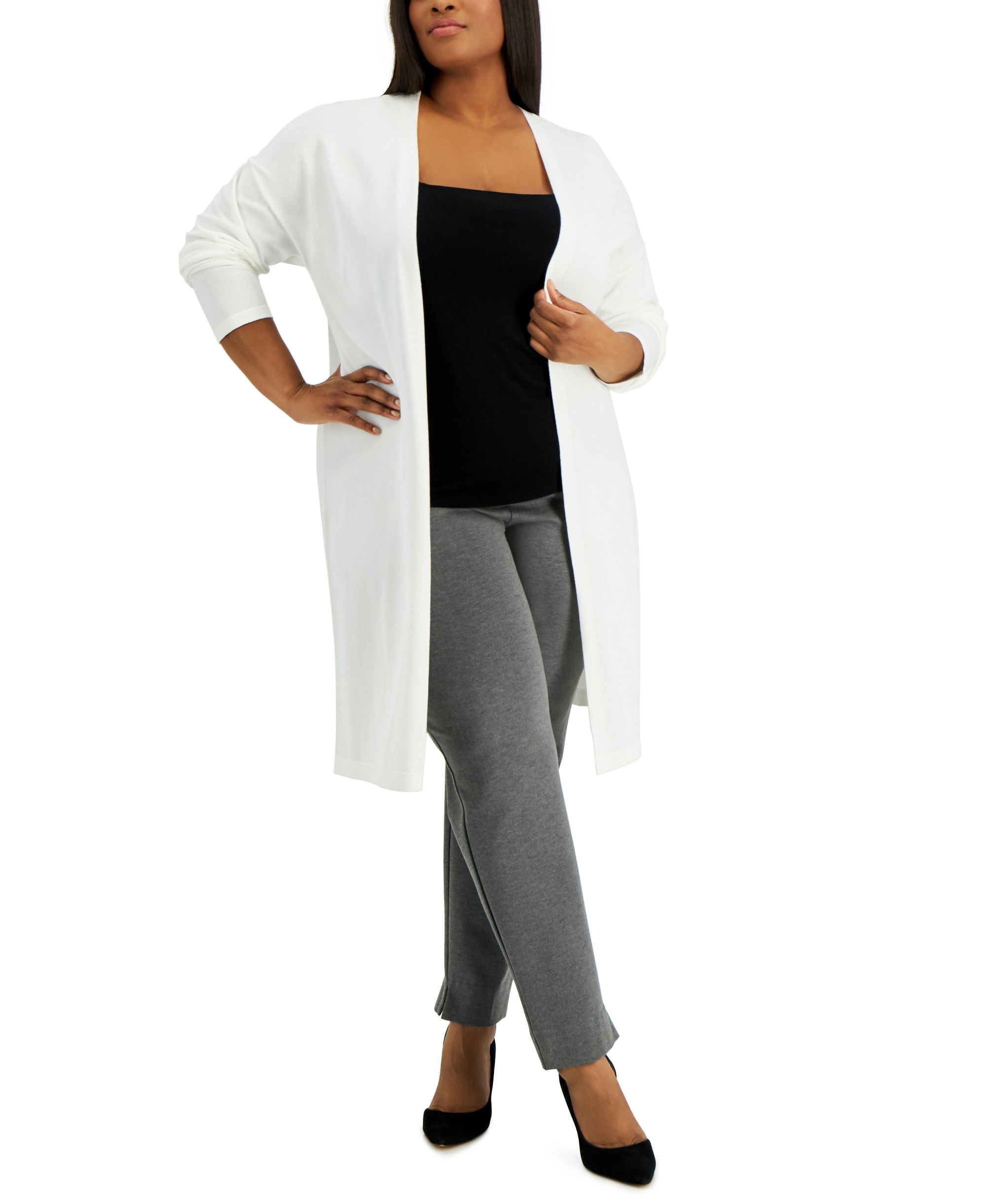 Alfani Plus Size Open Front Duster Cardigan