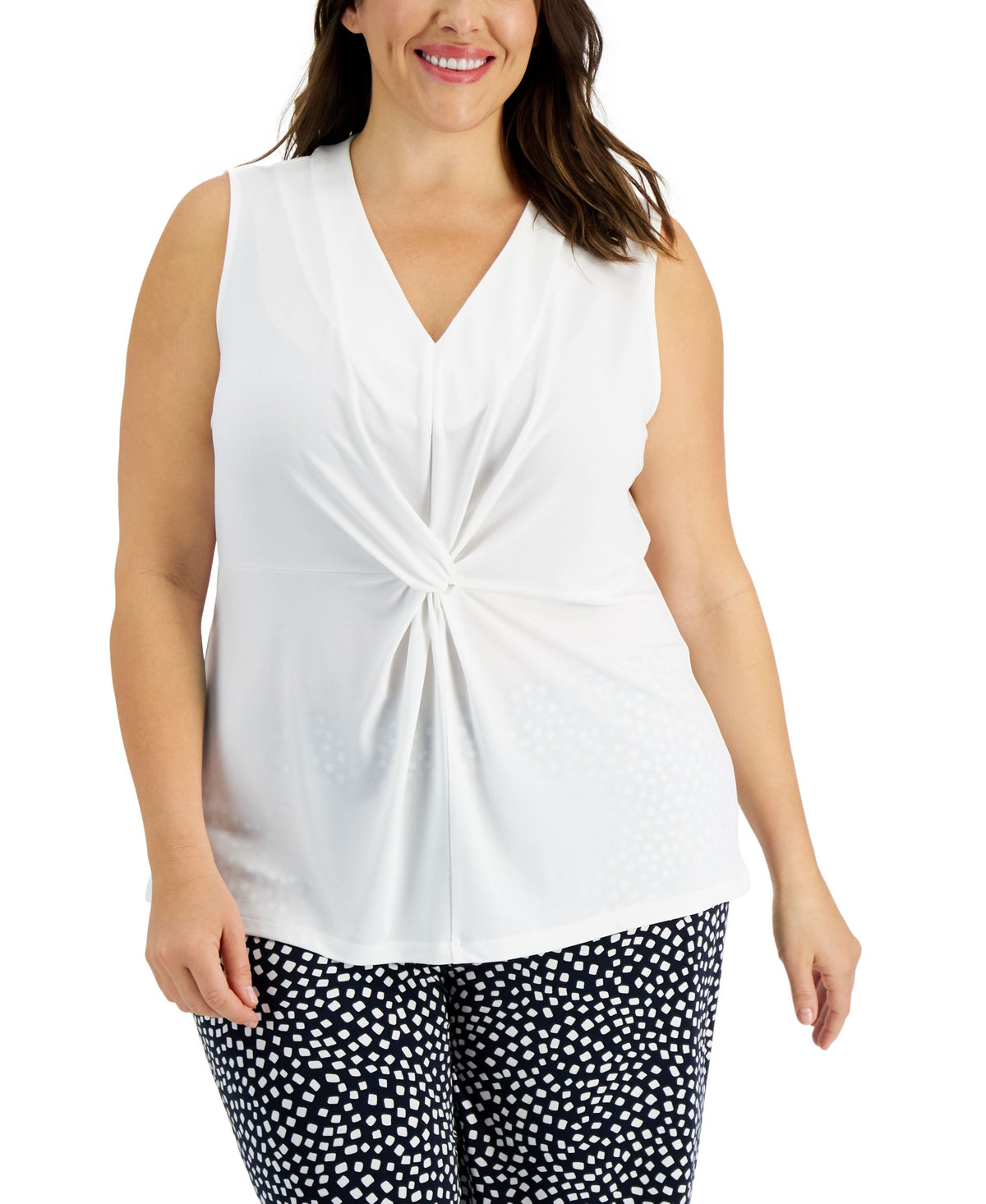 Alfani Plus Size Twisted Tank Top