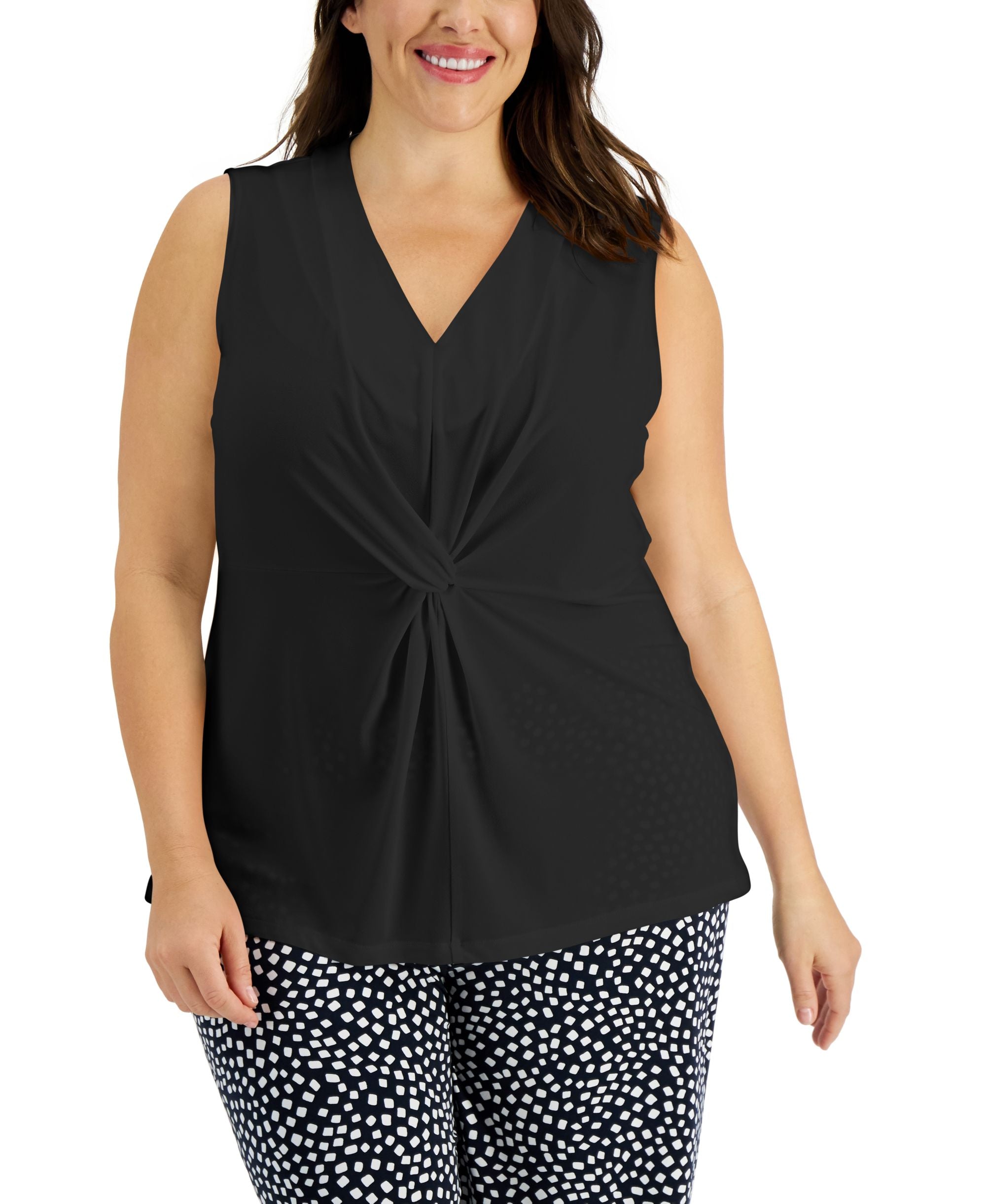 Alfani Plus Size Twisted Tank Top