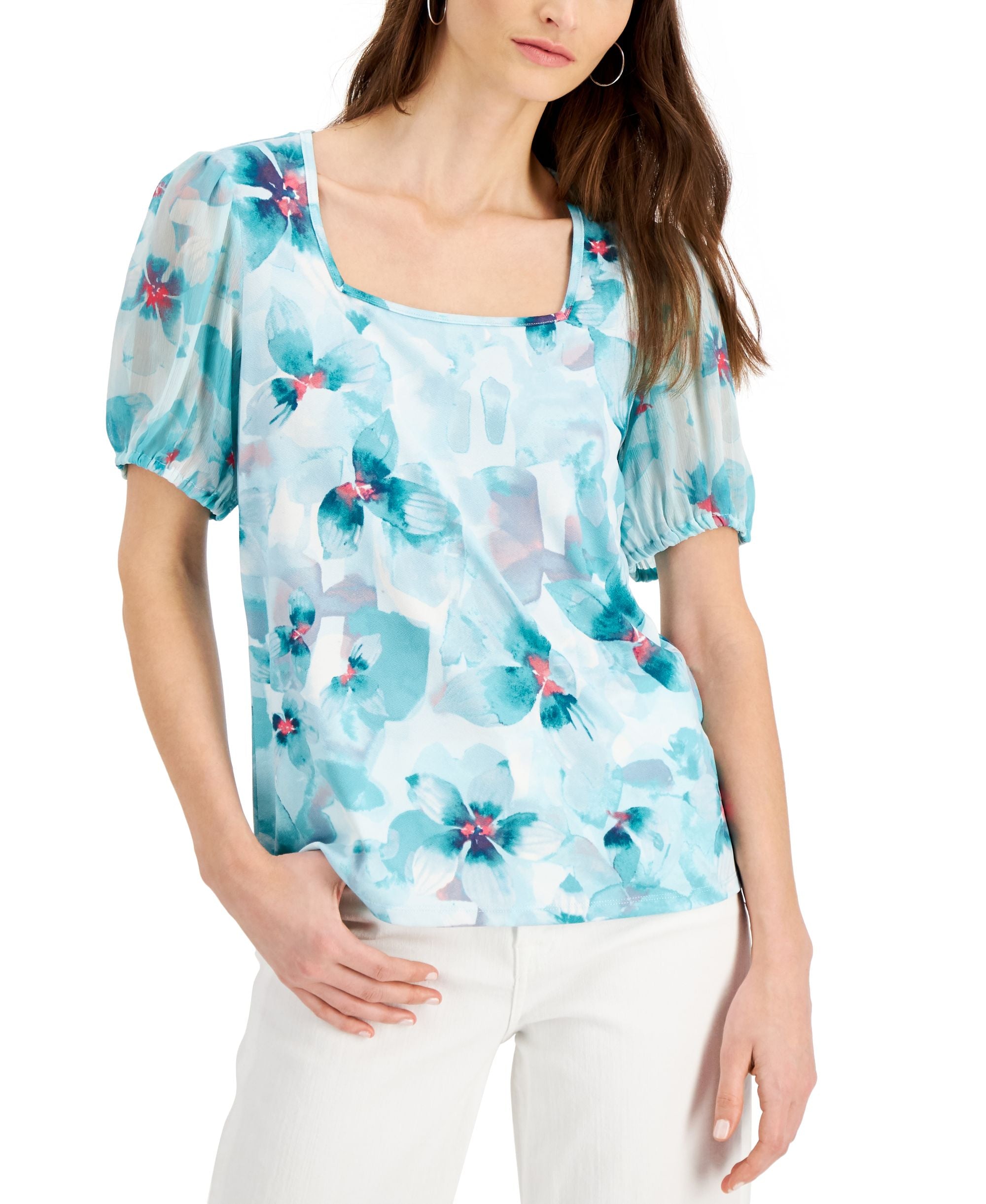 Willow Drive Square Neck Puff Sleeve Top
