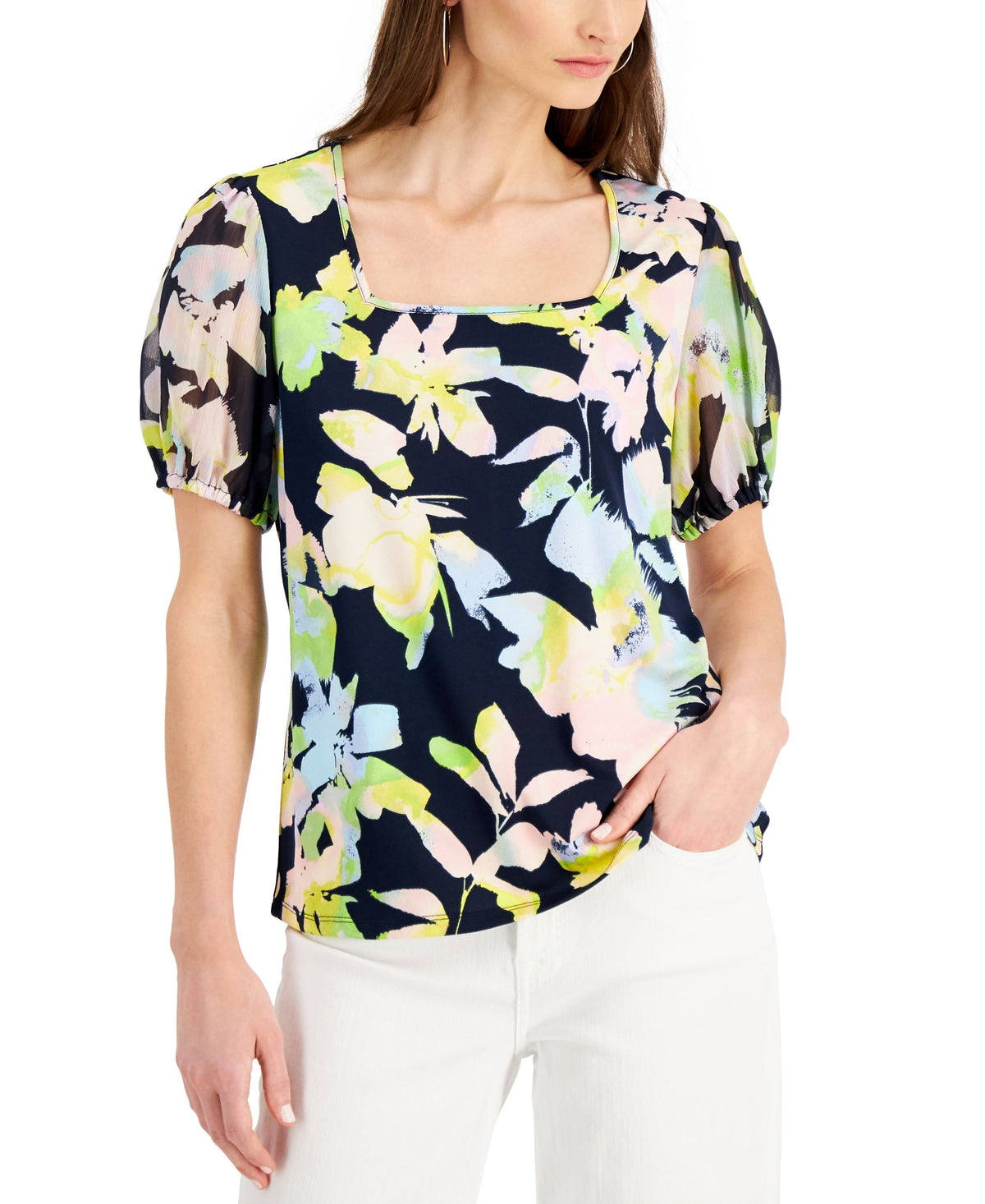 Willow Drive Square Neck Puff Sleeve Top