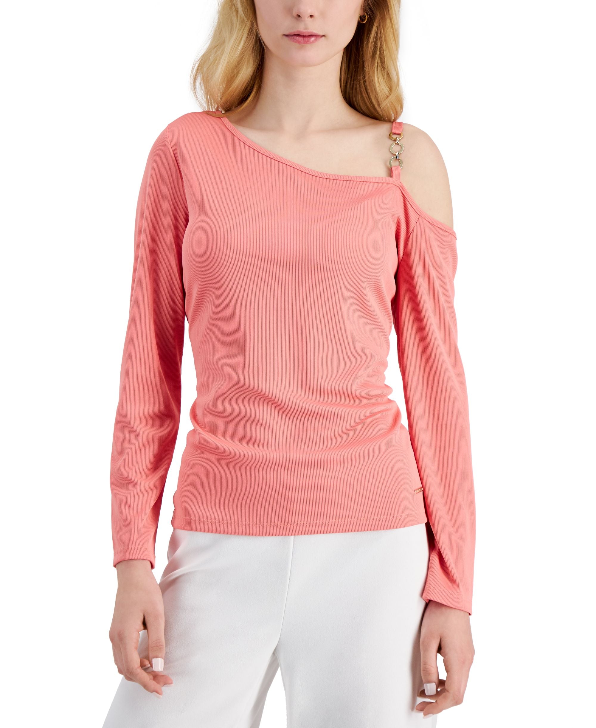 Nine West Embellished One Shoulder Top