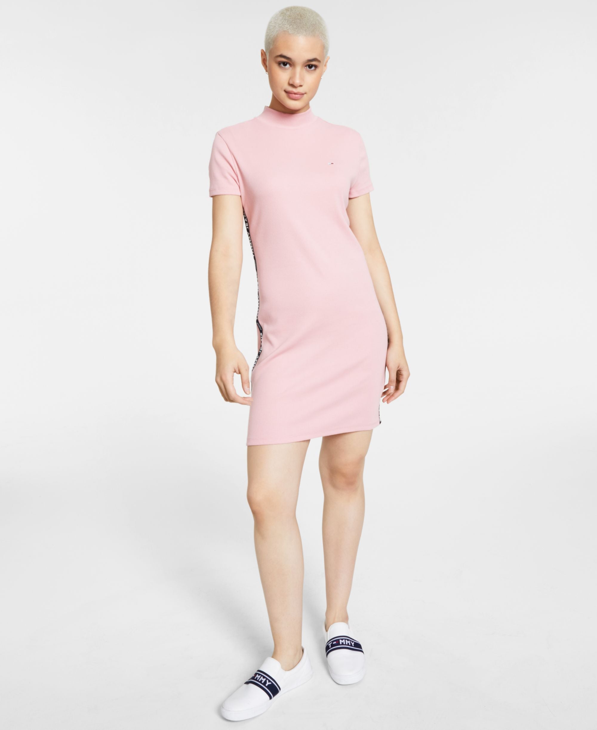Tommy Jeans Ribbed Mock Neck Dress