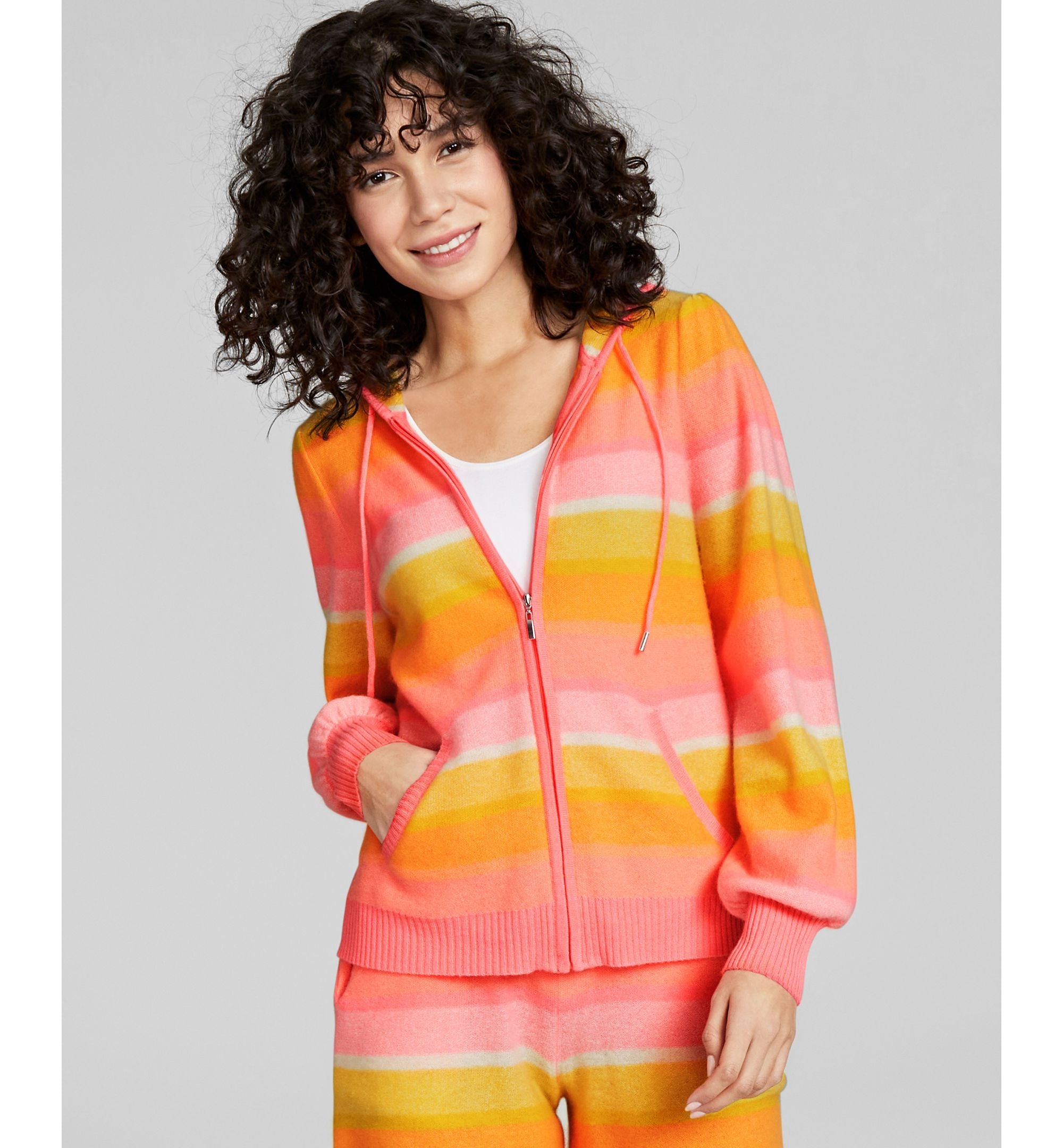 Charter Club Cashmere Sherbet Striped Hoodie