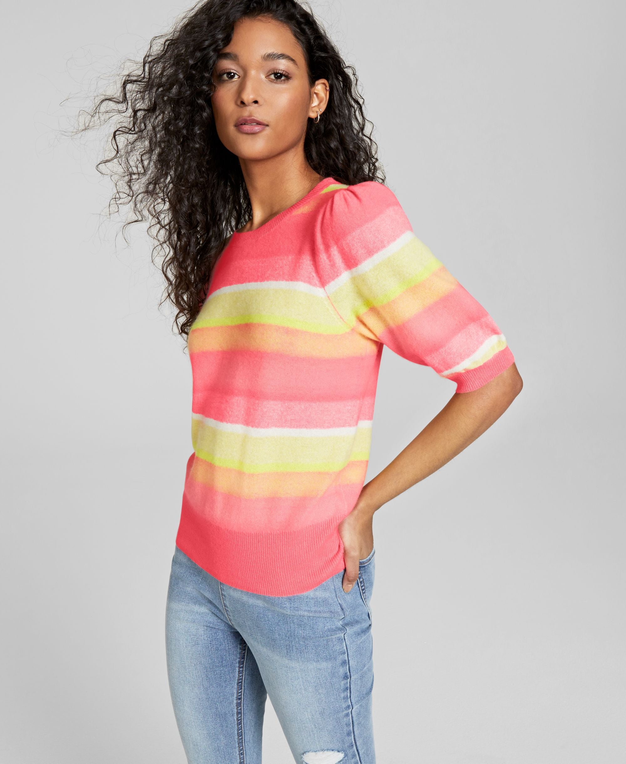 Charter Club Cashmere Striped Sweater