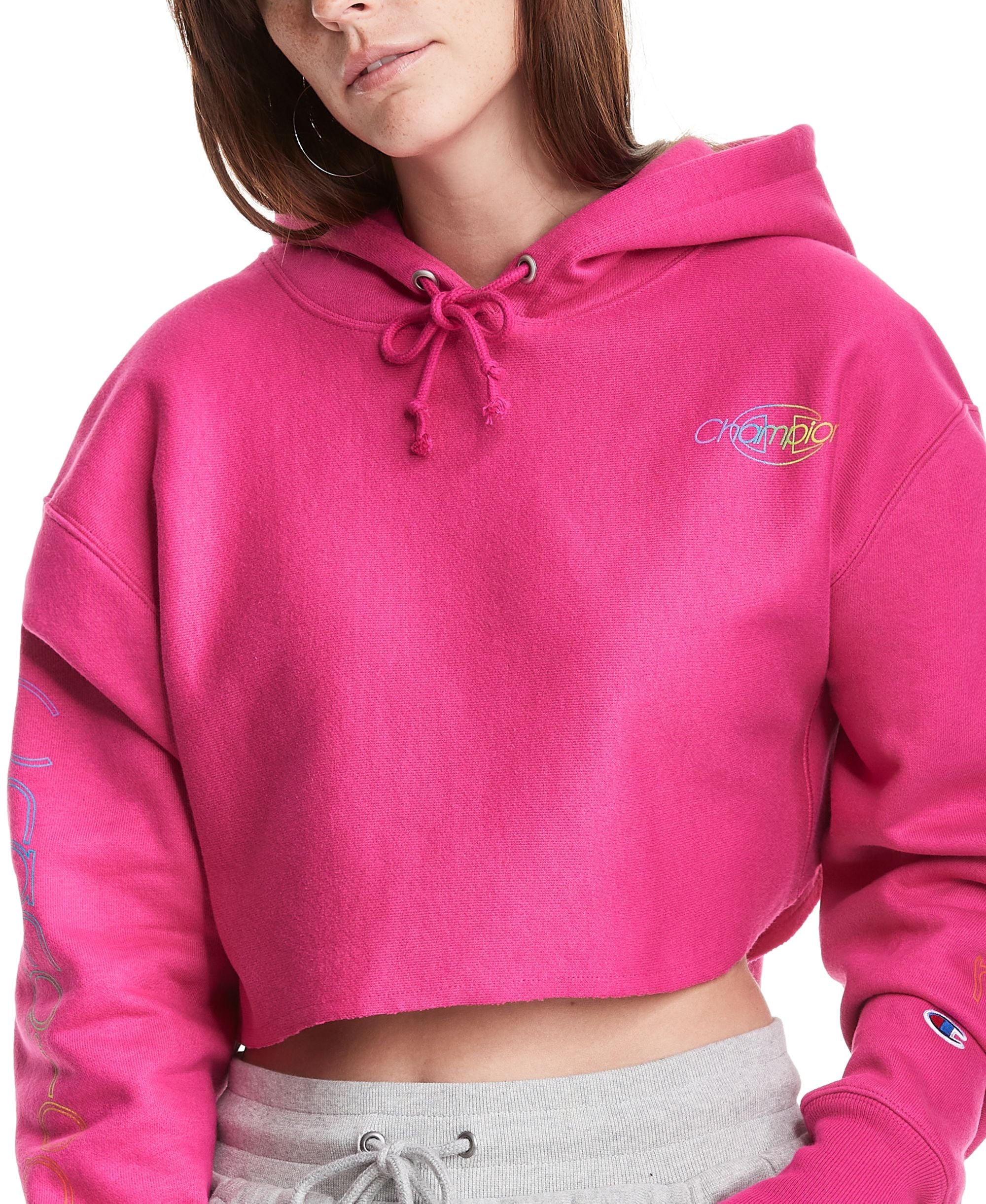 Champion Womens Cropped Logo Hoodie