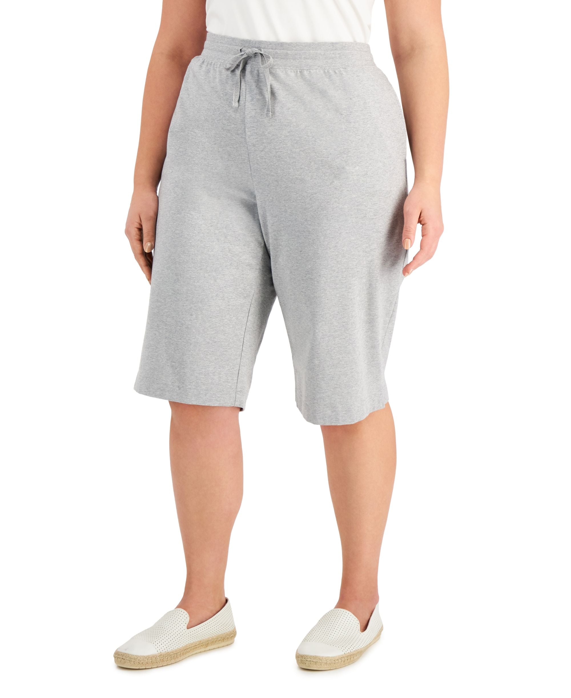 Karen Scott Plus Size Drawstring Skimmer Shorts