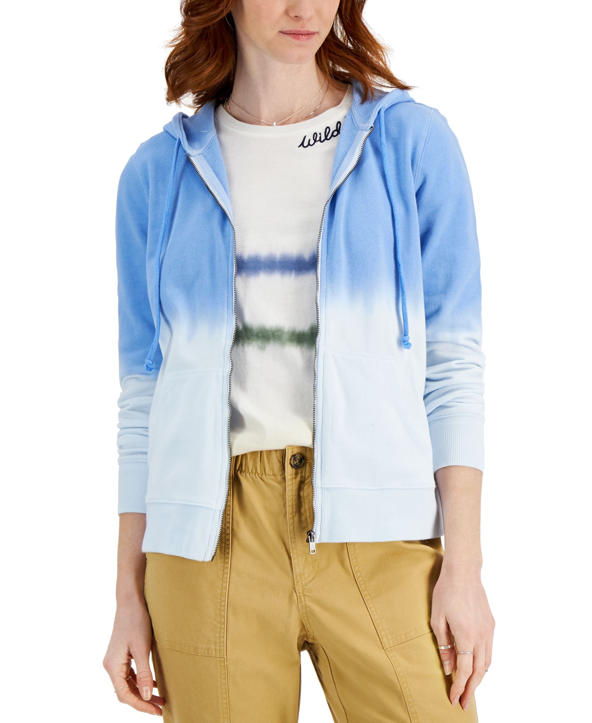 Style & Co Petite Dip Dyed Hoodie