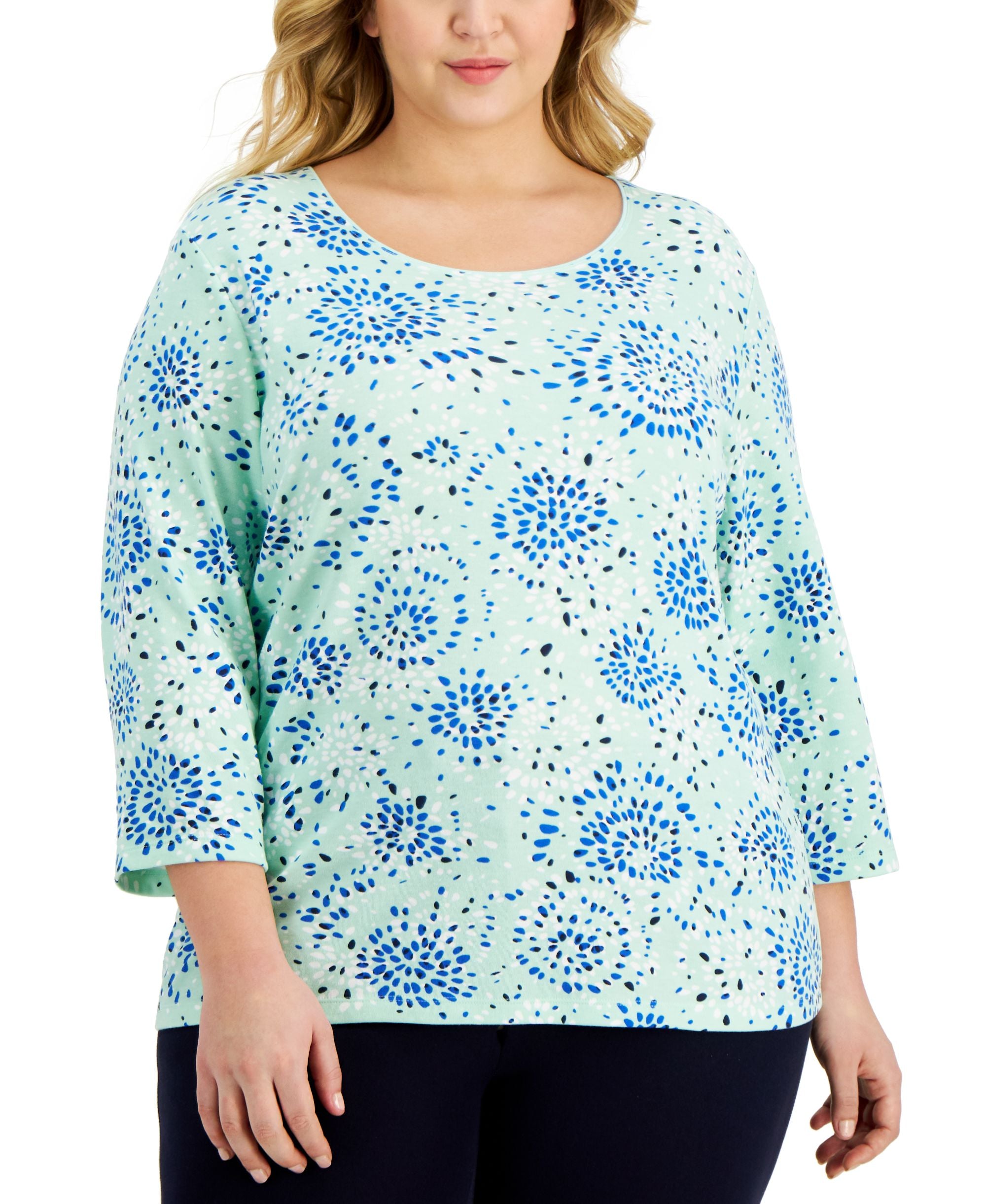 Karen Scott Plus Size Femme Textured Top