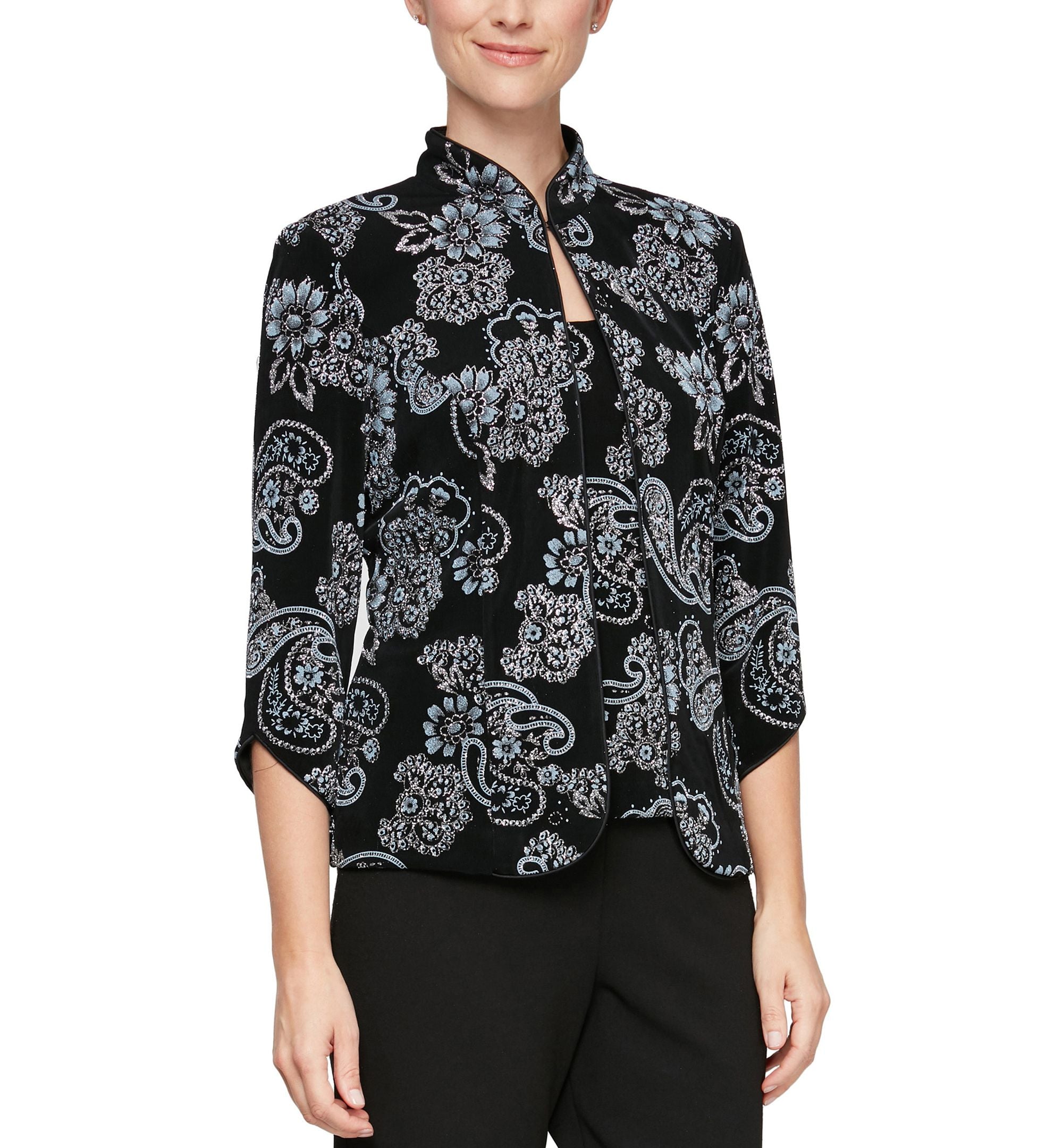 Glitter Printed Knit Twinset