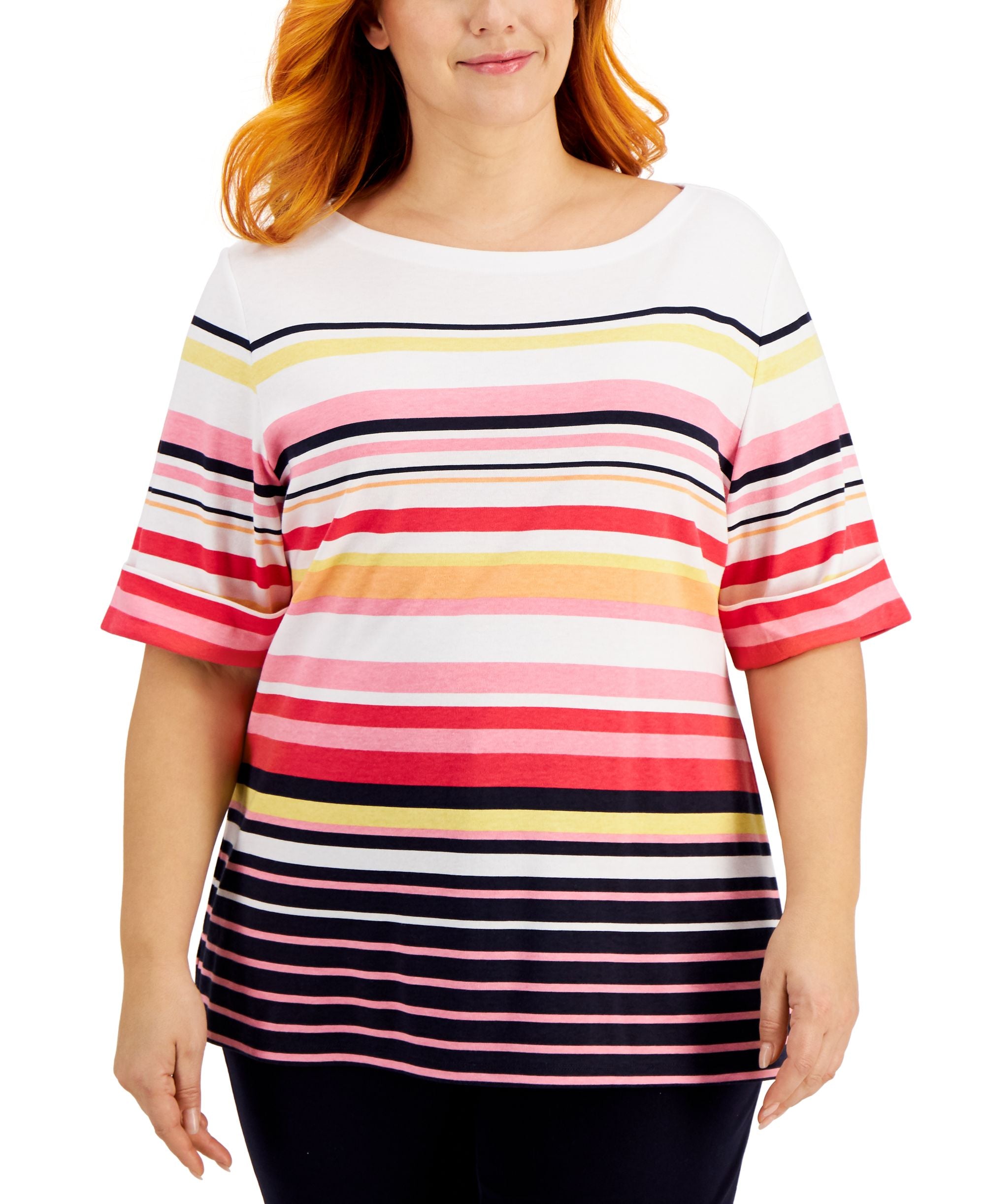 Karen Scott Plus Size Reese Striped Top