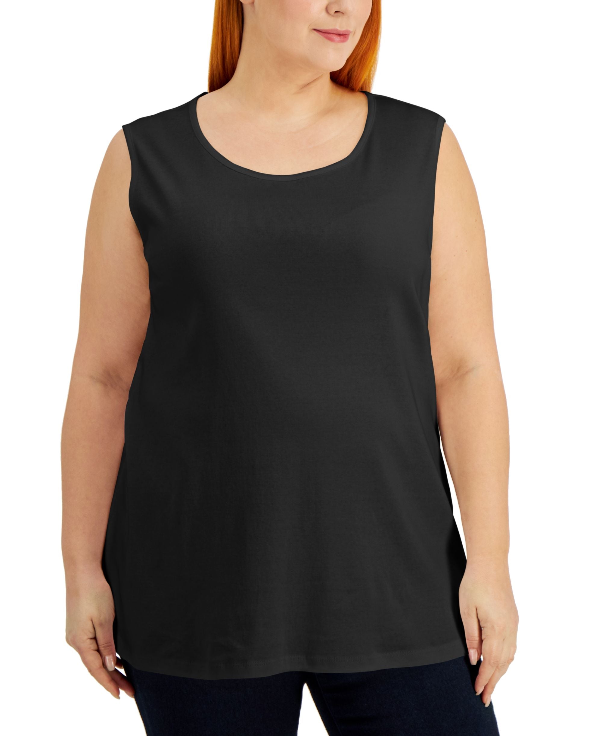 Karen Scott Plus Size Cotton Tunic Tank Top