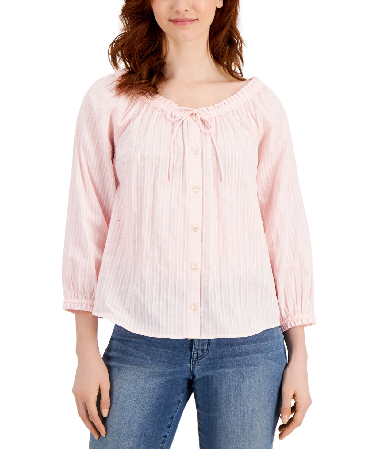 Style & Co Cotton Convertible Blouse