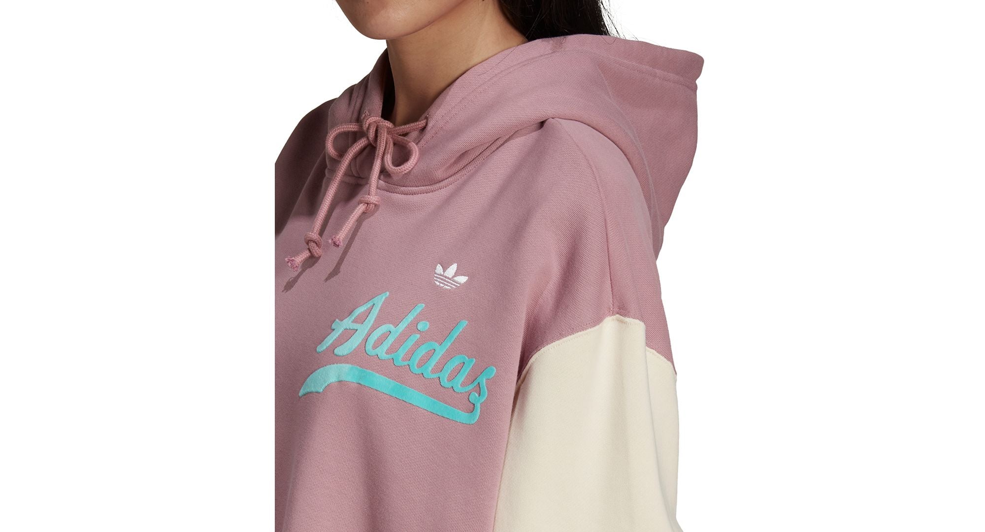 Adidas Womens Colorblocked Cropped Hoodie