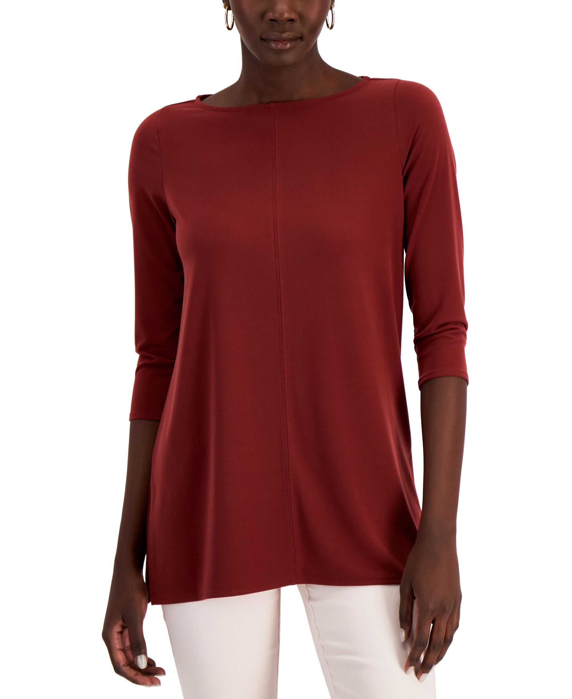 Women's Boat-Neck 3/4-Sleeve Tunic