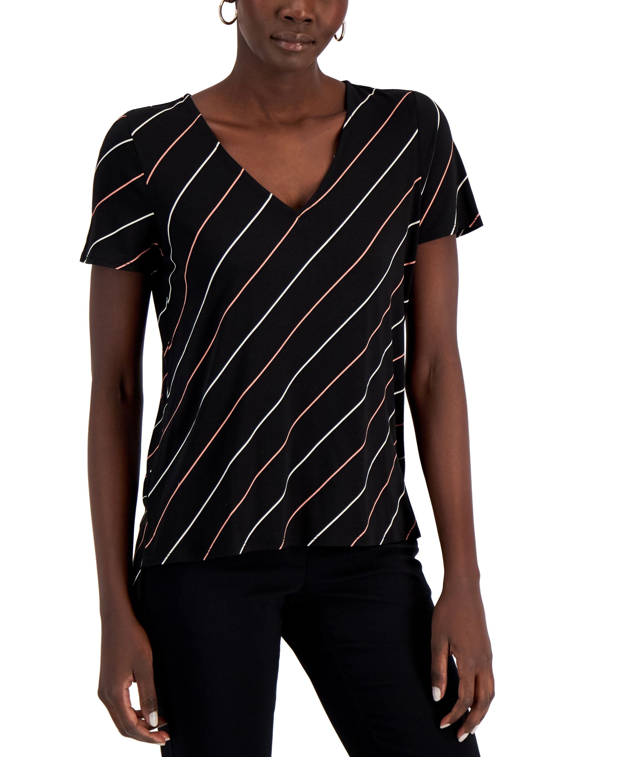 Women's Printed V-Neck T-Shirt