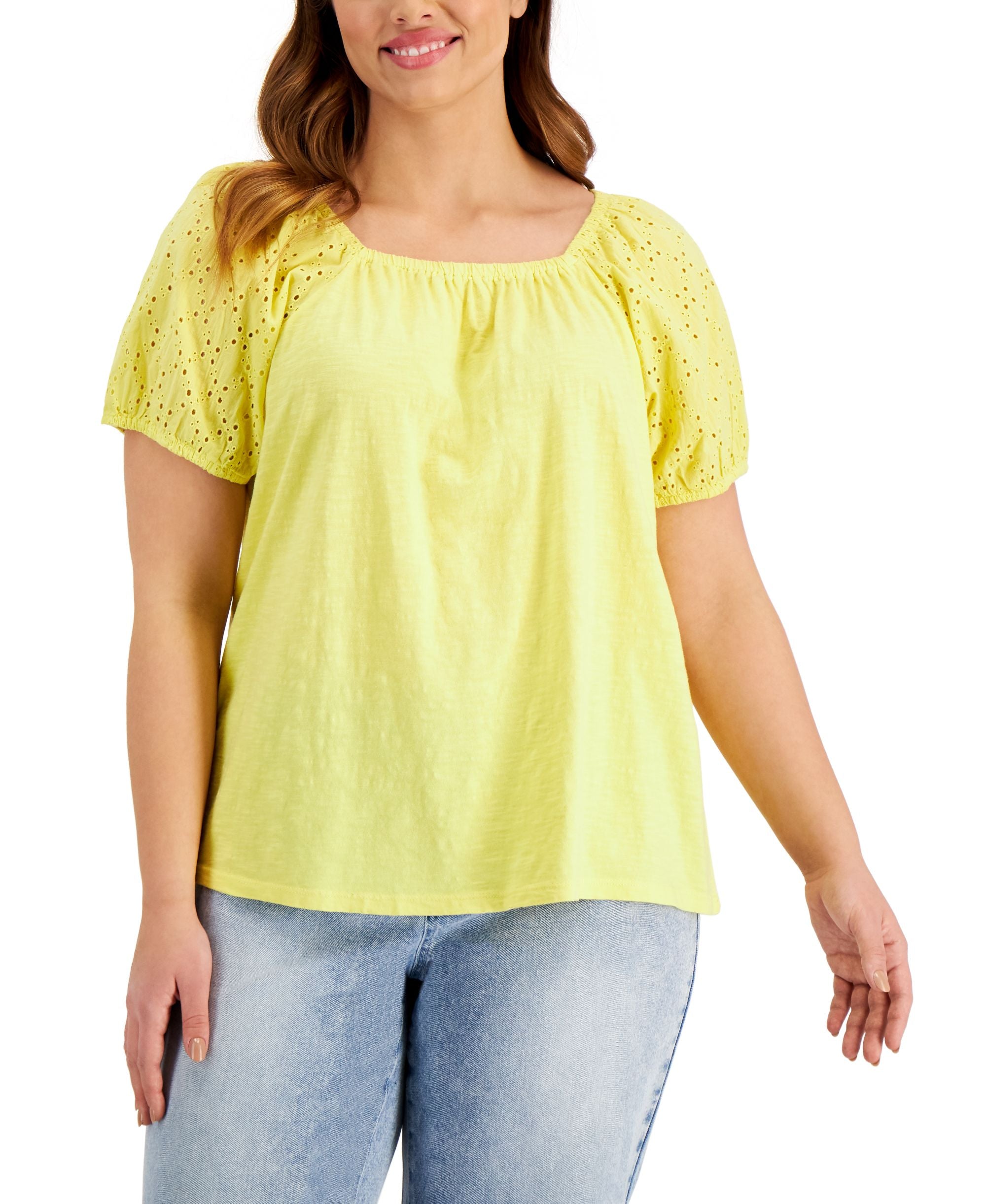 Style & Co Plus Size Cotton On Off Shoulder Top